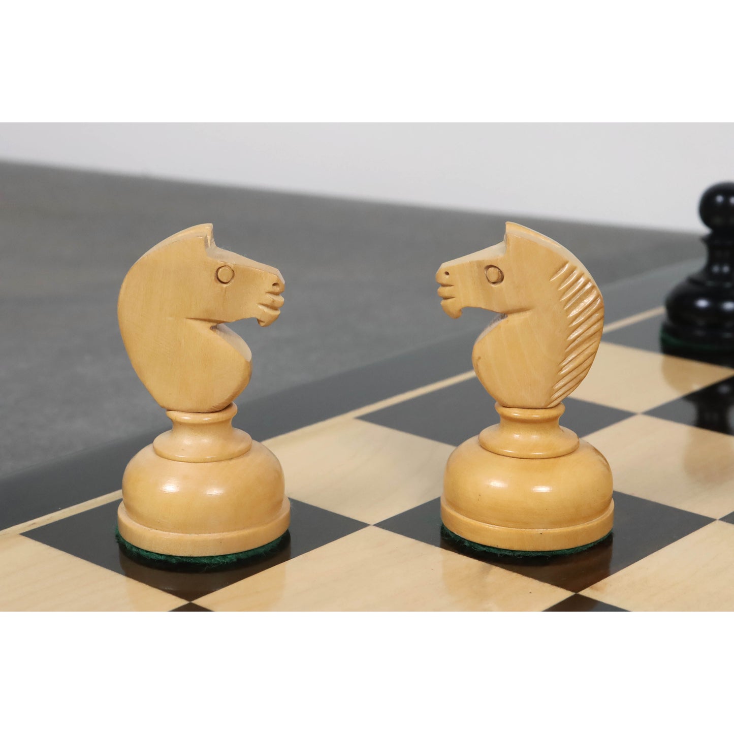 Slightly Imperfect 3.1" Library Series Staunton Chess Set - Chess Pieces Only - Weighted Ebonised Boxwood
