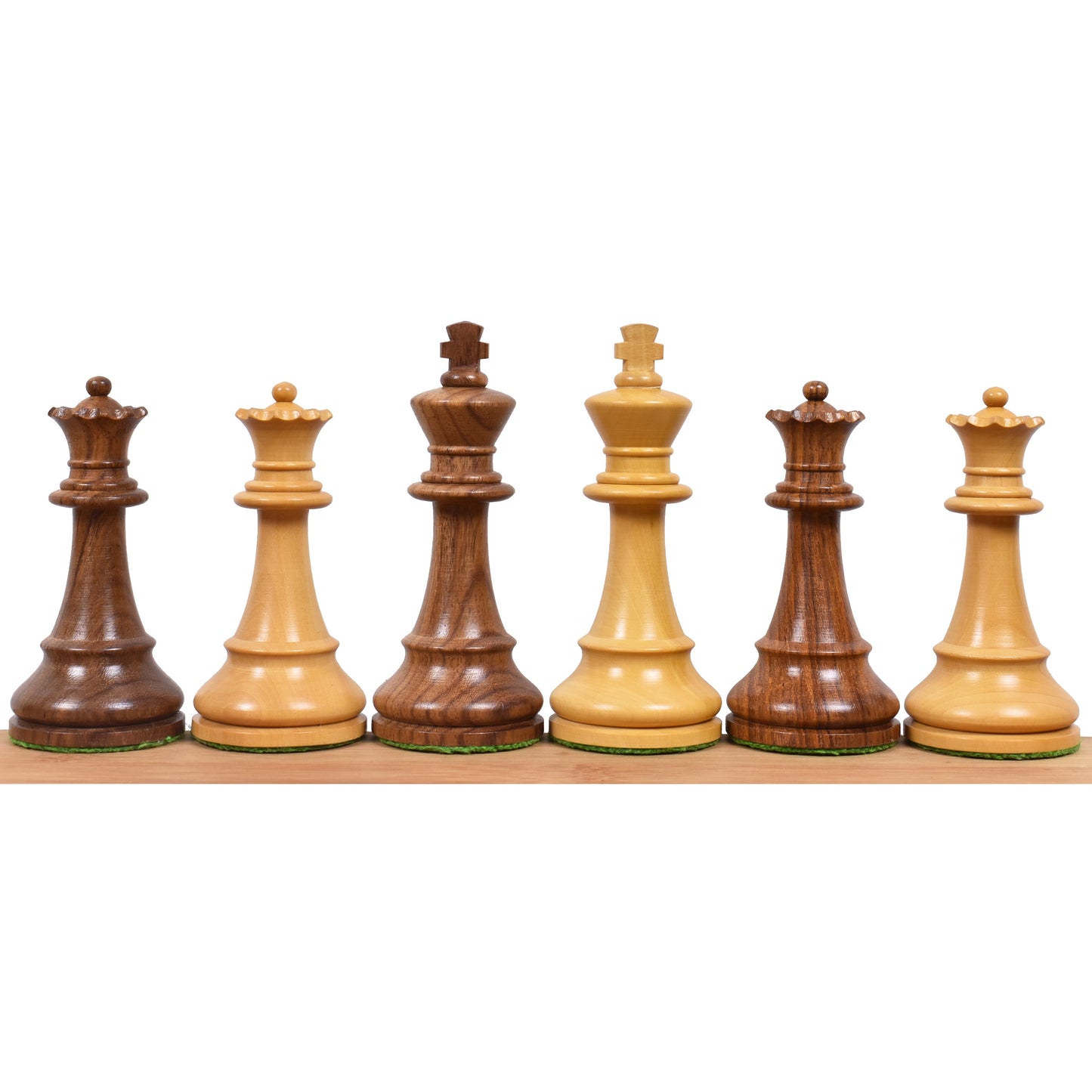 French Grandmaster's Staunton Chess Set- Chess Pieces Only- Golden Rosewood - 4.1" King
