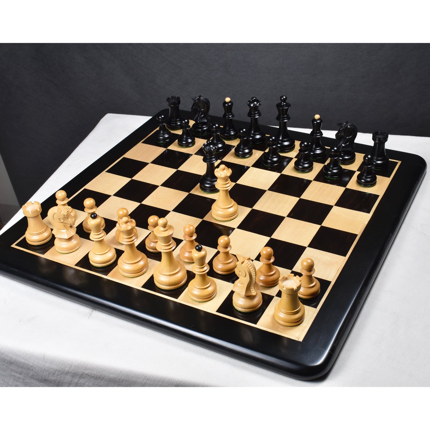 1970s' Dubrovnik Chess Set- Chess Pieces Only- Triple Weighted Ebony Wood - 3.8" King