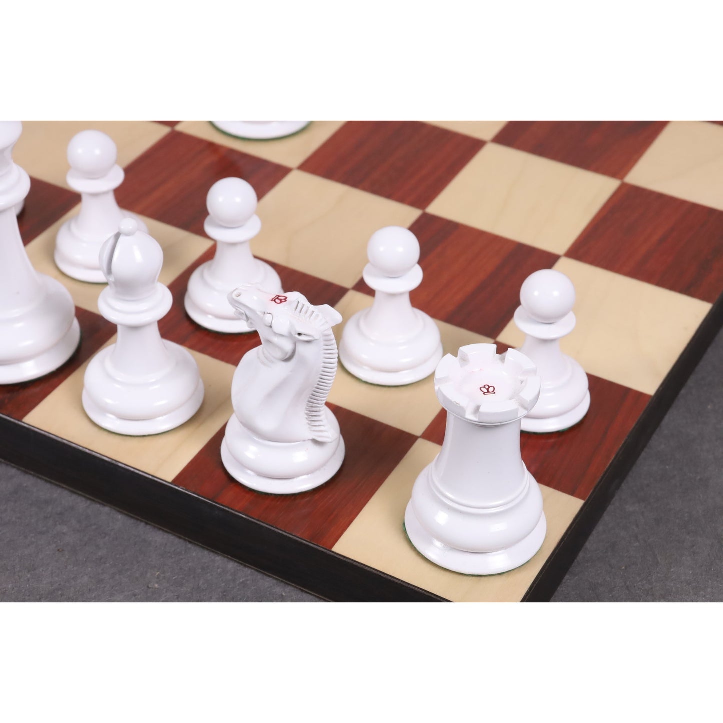 1849 Jacques Cook Staunton Collectors Chess Set- Chess Pieces Only - Red & White - 3.75"