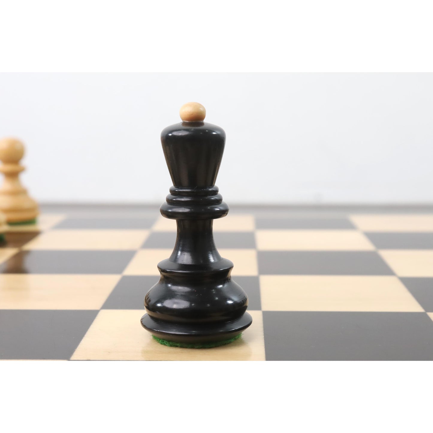 3.1" Russian Zagreb Chess Set- Chess Pieces Only - Weighted Ebonised Boxwood