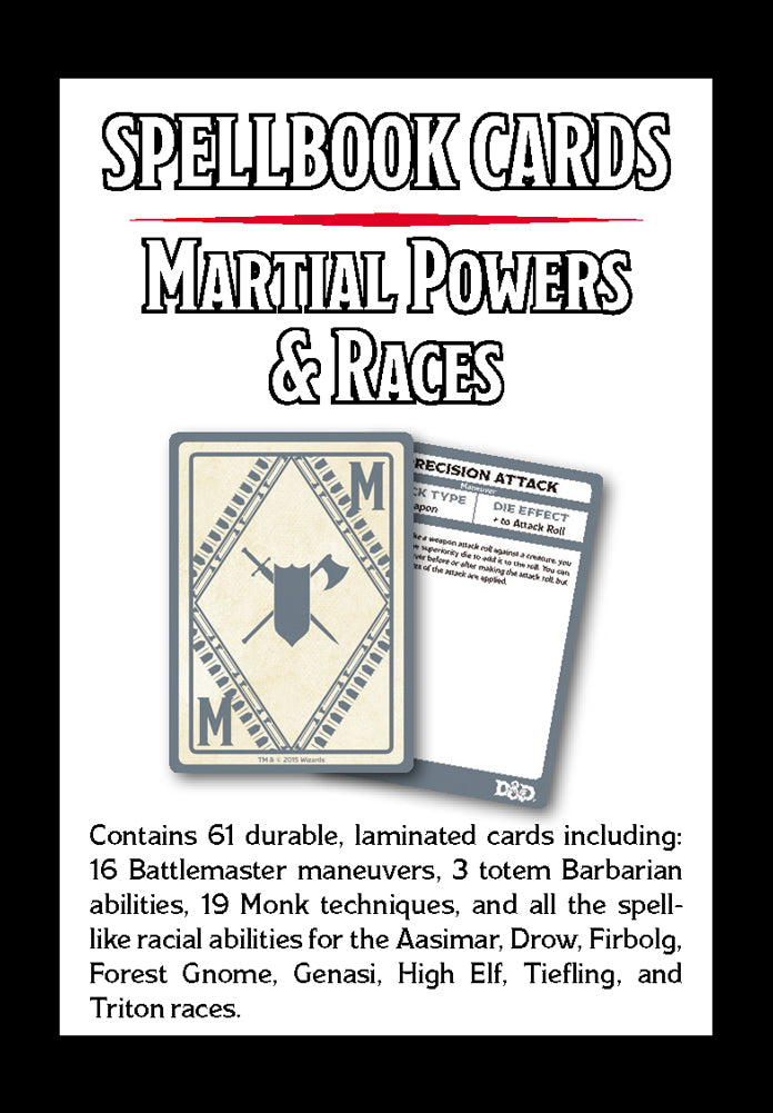 D&D: Spellbook Cards - Martial Powers And Races