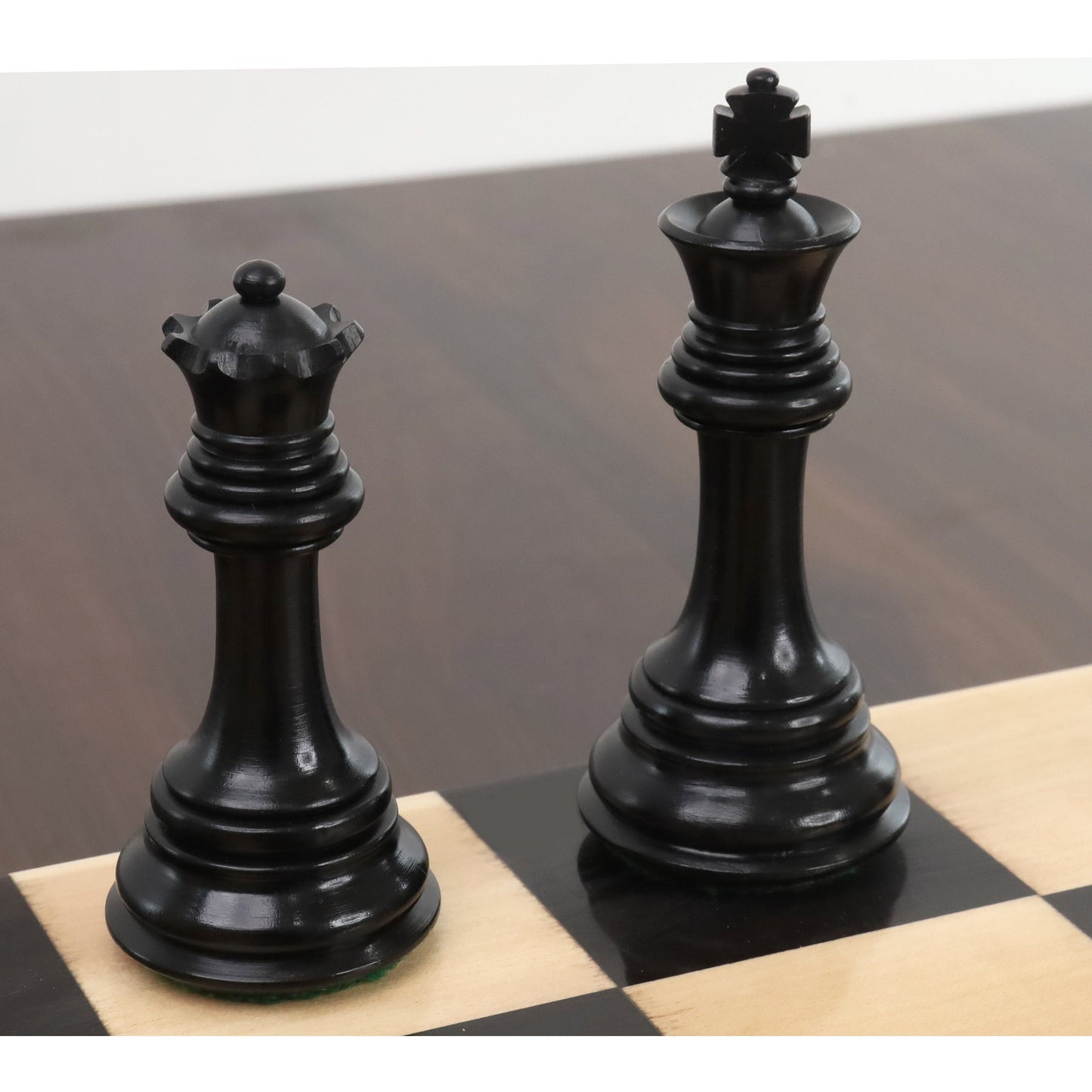 3.9" New Columbian Staunton Chess Set- Chess Pieces Only - Ebony Wood - Double Weighted