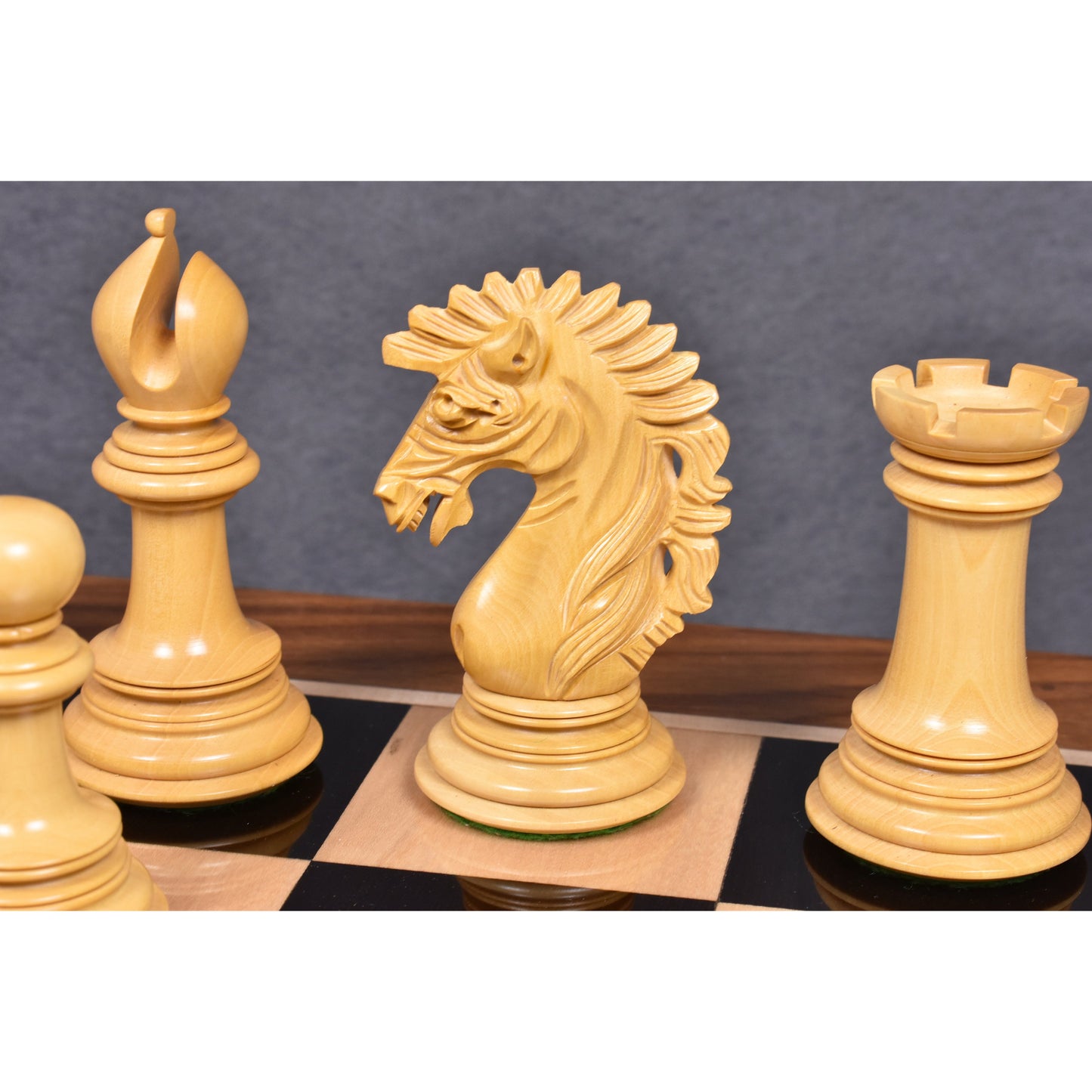 4.6" Mogul Staunton Luxury Chess Set- Chess Pieces Only - Triple Weighted Ebony Wood