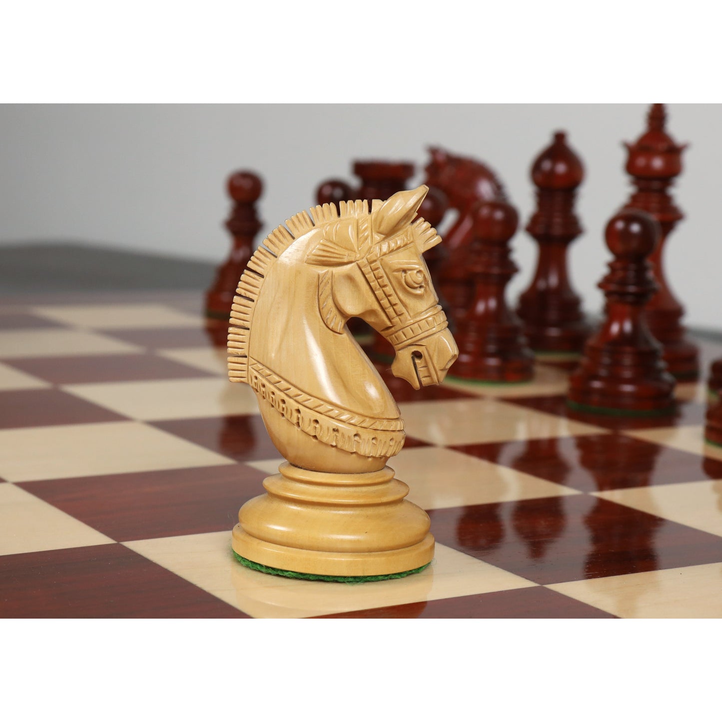 4.1″ Stallion Staunton Luxury Chess Set- Chess Pieces Only Triple Weighted Bud Rose Wood
