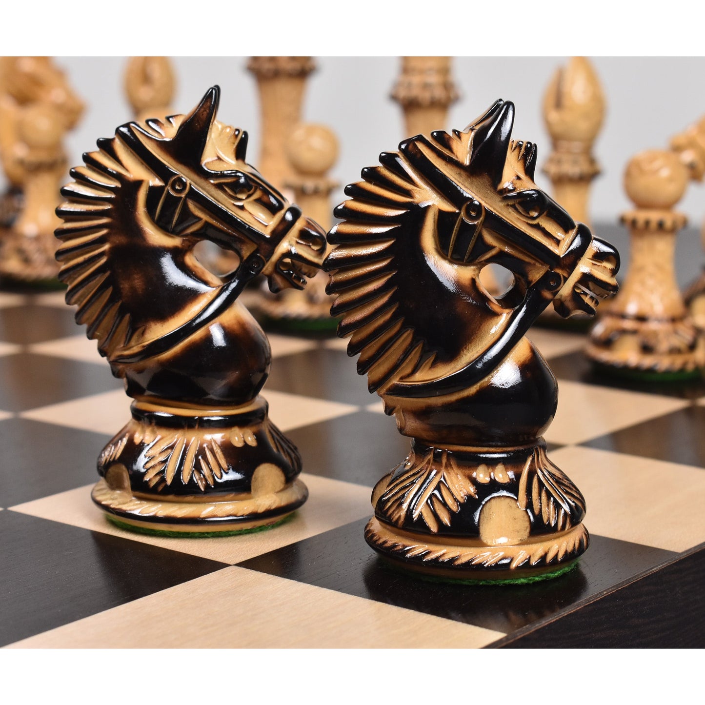 4.2" American Staunton Luxury Chess Set- Chess Pieces Only-Hand Carved Weighted Boxwood