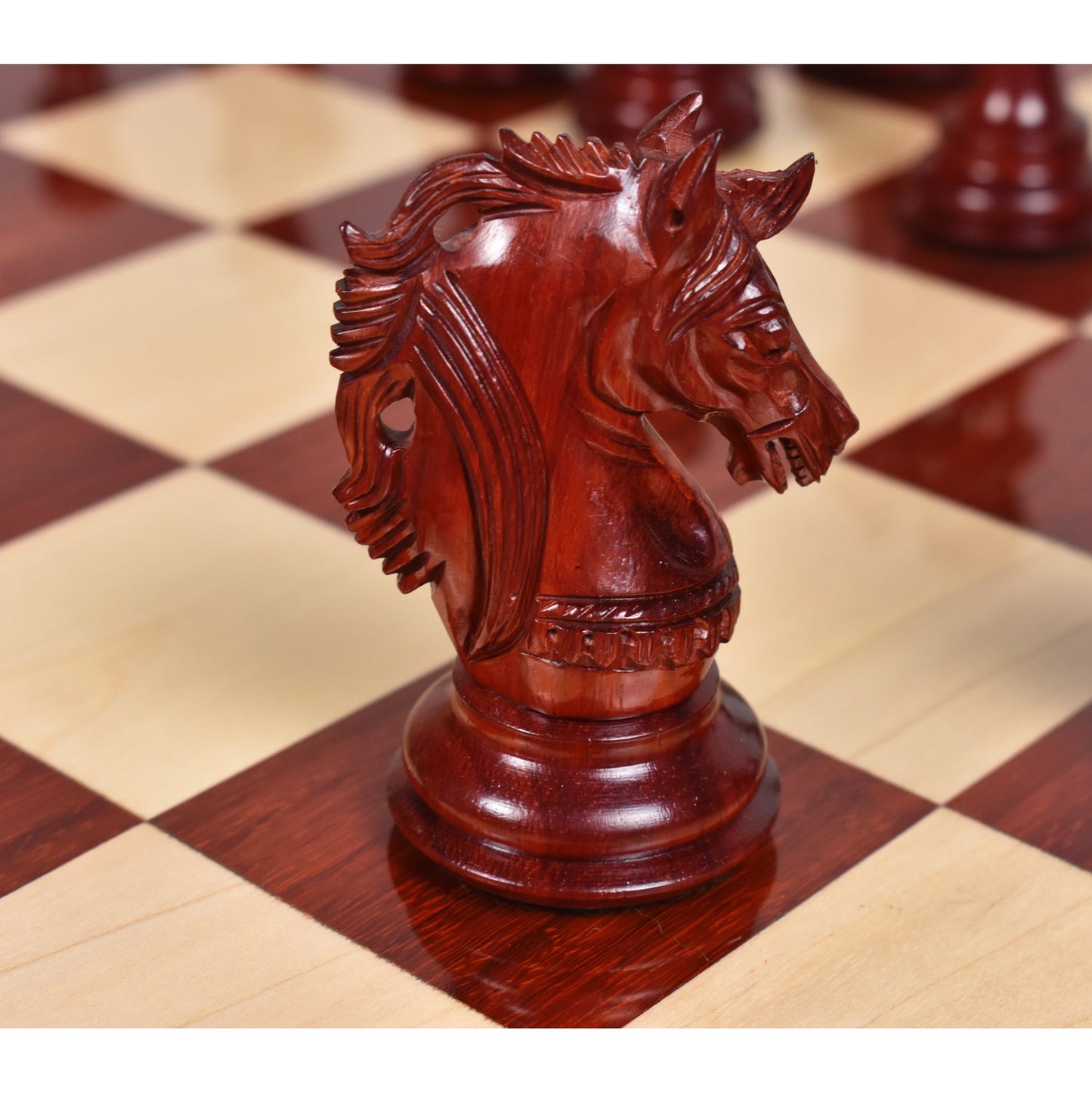4.6" Prestige Luxury Staunton Chess Set Combo - Pieces in Bud Rosewood with Chessboard and Storage Box