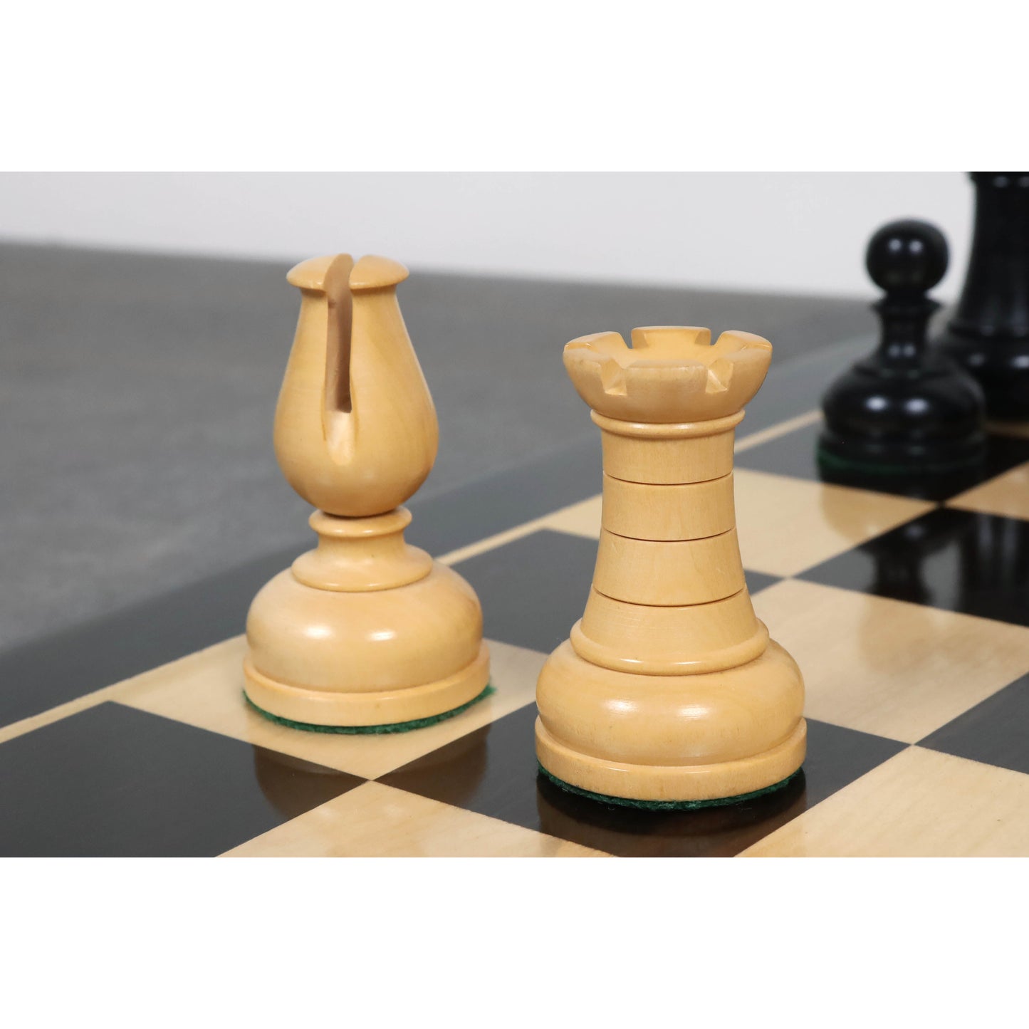 Slightly Imperfect 3.1" Library Series Staunton Chess Set - Chess Pieces Only - Weighted Ebonised Boxwood