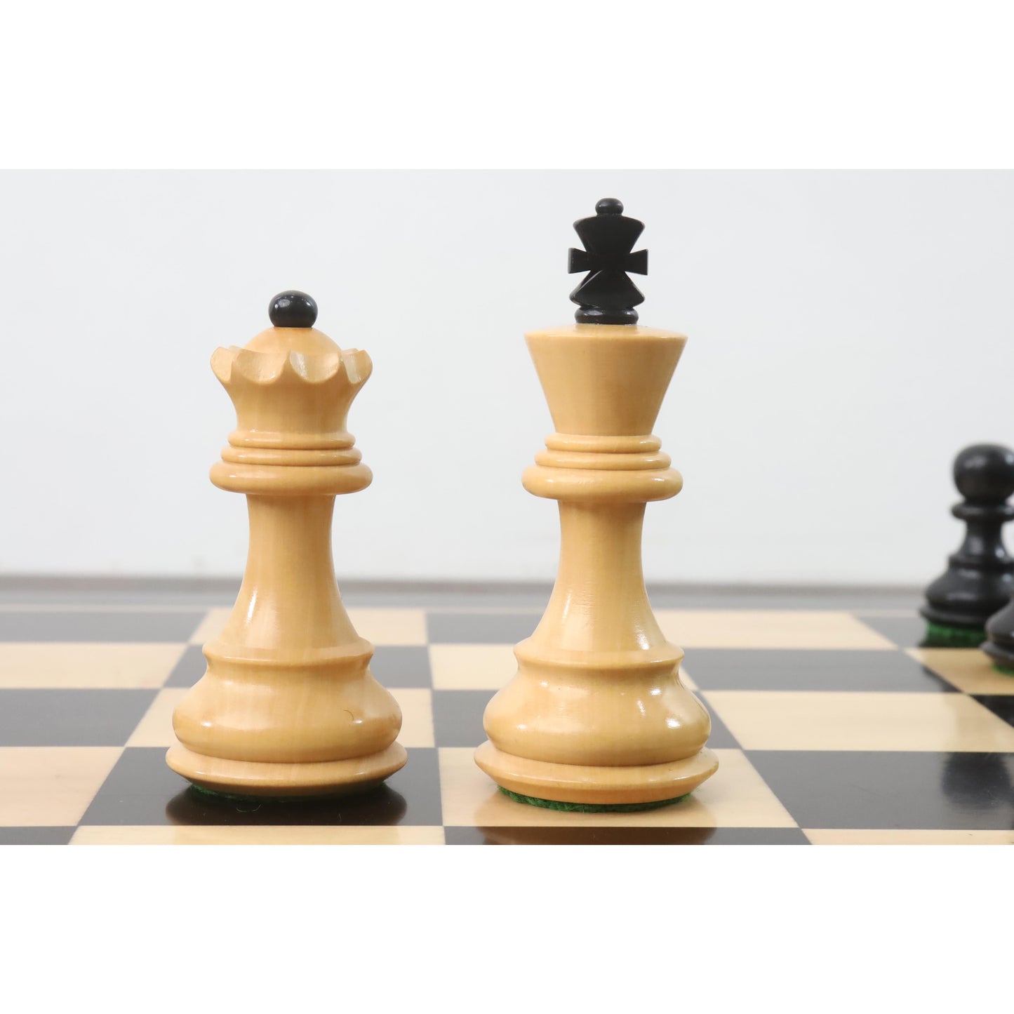 3.1" Russian Zagreb Chess Set- Chess Pieces Only - Weighted Ebonised Boxwood
