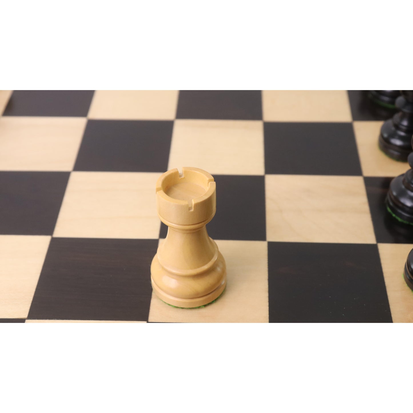 Combo of 3.3" Tournament Staunton Chess Set - Pieces in Ebonised Boxwood with Board and Box