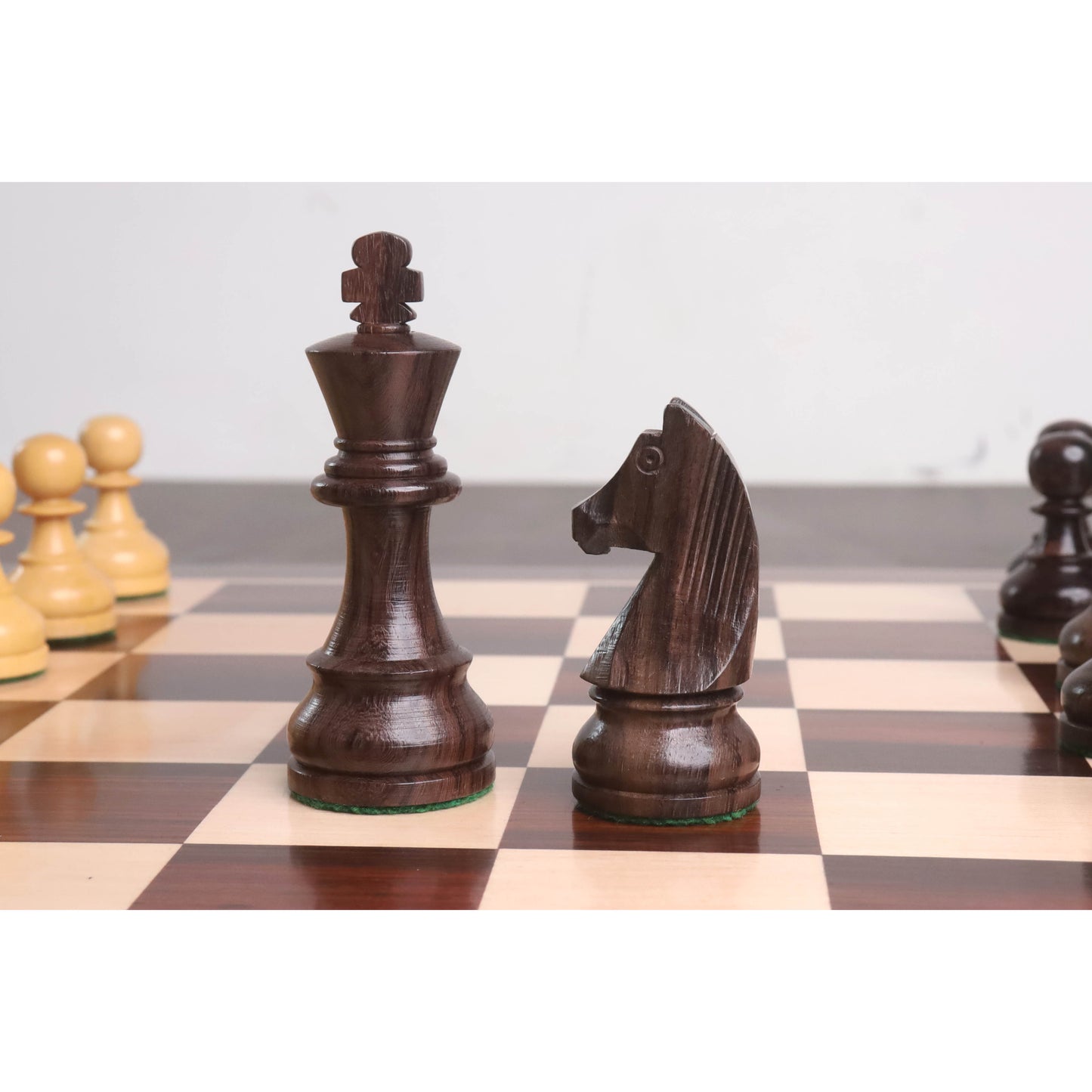 3.9" Tournament Chess Set Combo - Pieces in Rosewood with Board and Box