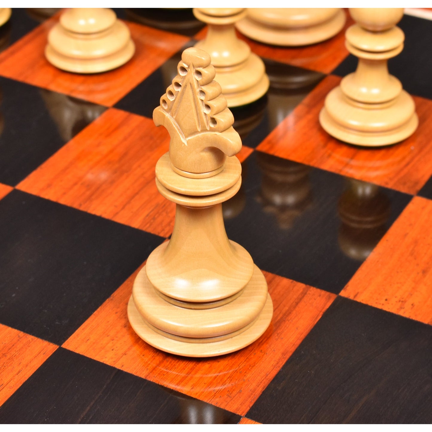 4.5″ Carvers’ Art Luxury Chess Set- Chess Pieces Only - Triple Weighted Budrose Wood