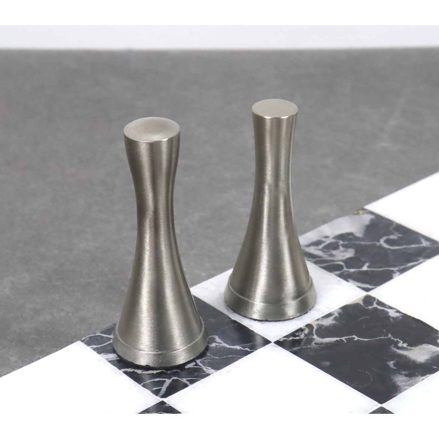 3.1" Tower Series Brass Metal Luxury Chess Pieces Only Set - Silver & Antique
