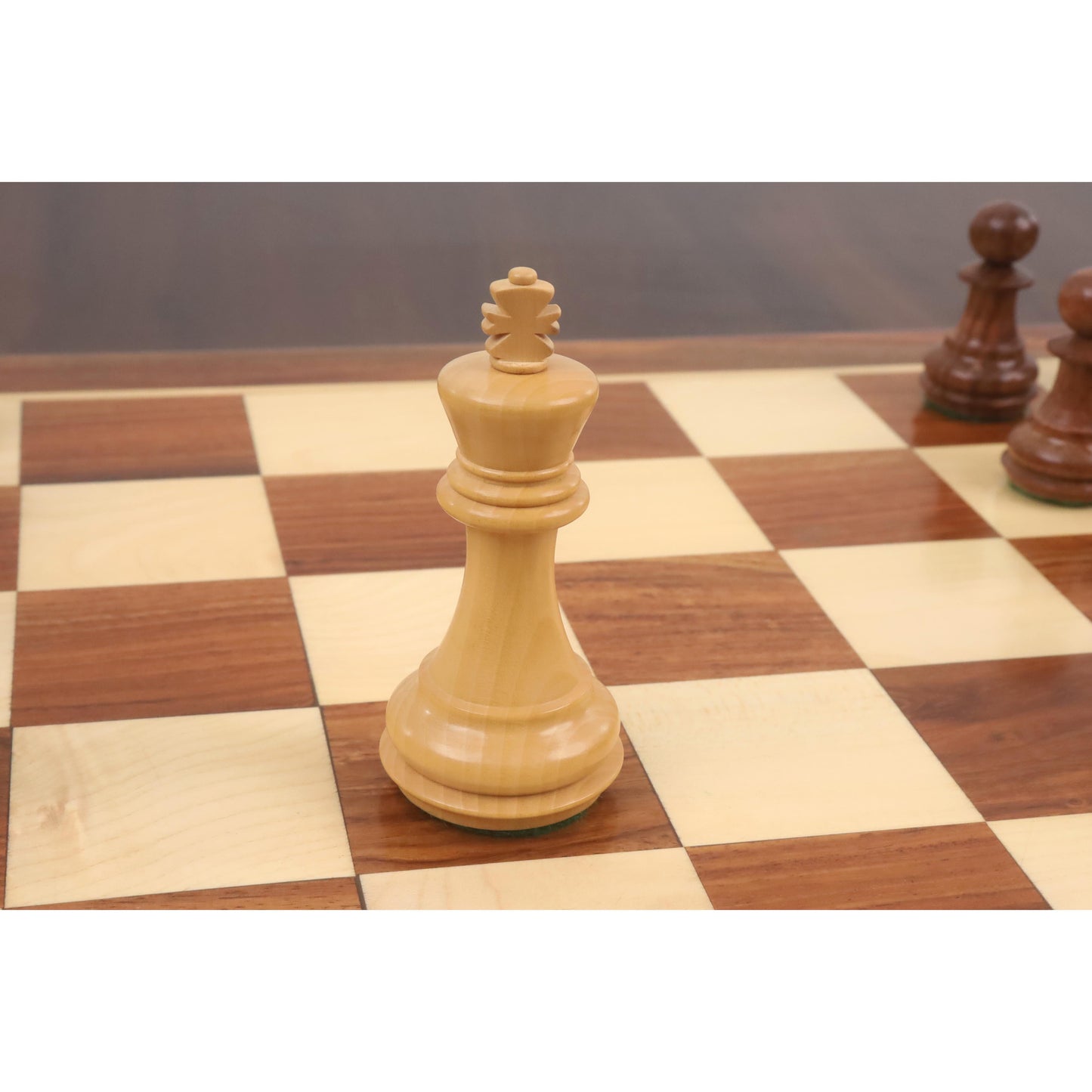 3.1" Chamfered Base Staunton Chess Set- Chess Pieces Only - Weighted Golden Rosewood