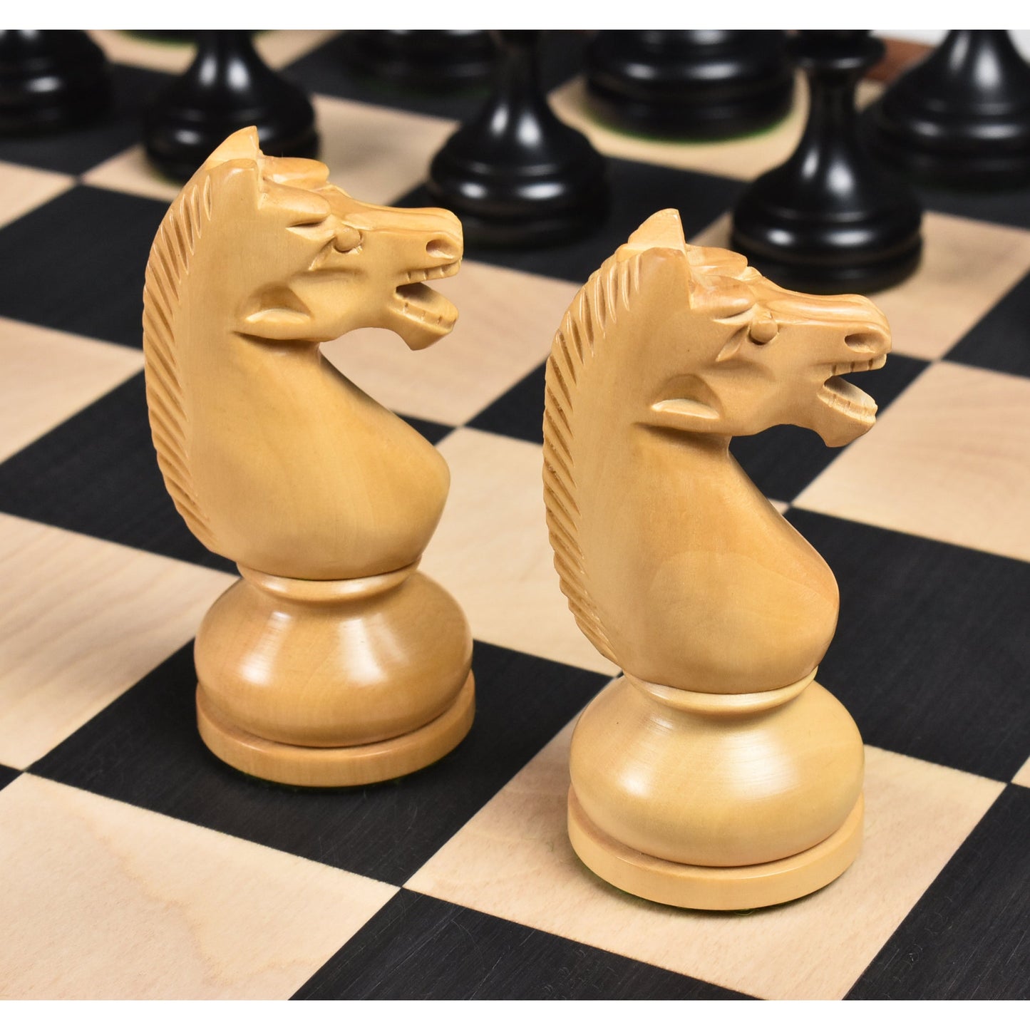 4.5" Circa 1960's Soviet Russian Chess Set- Chess Pieces Only-Double Weighted Boxwood