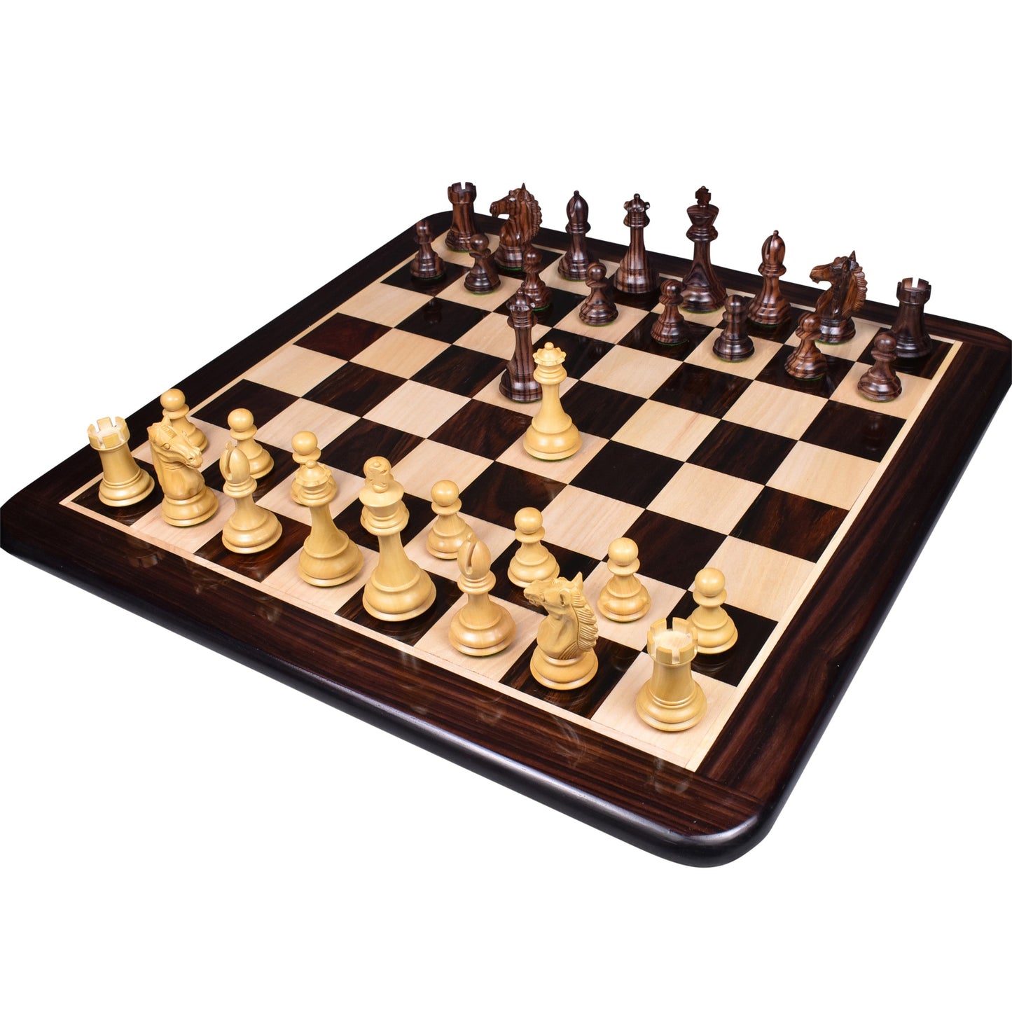 3.9" Exclusive Alban Staunton Chess Set- Chess Pieces Only - Triple Weighted Rosewood
