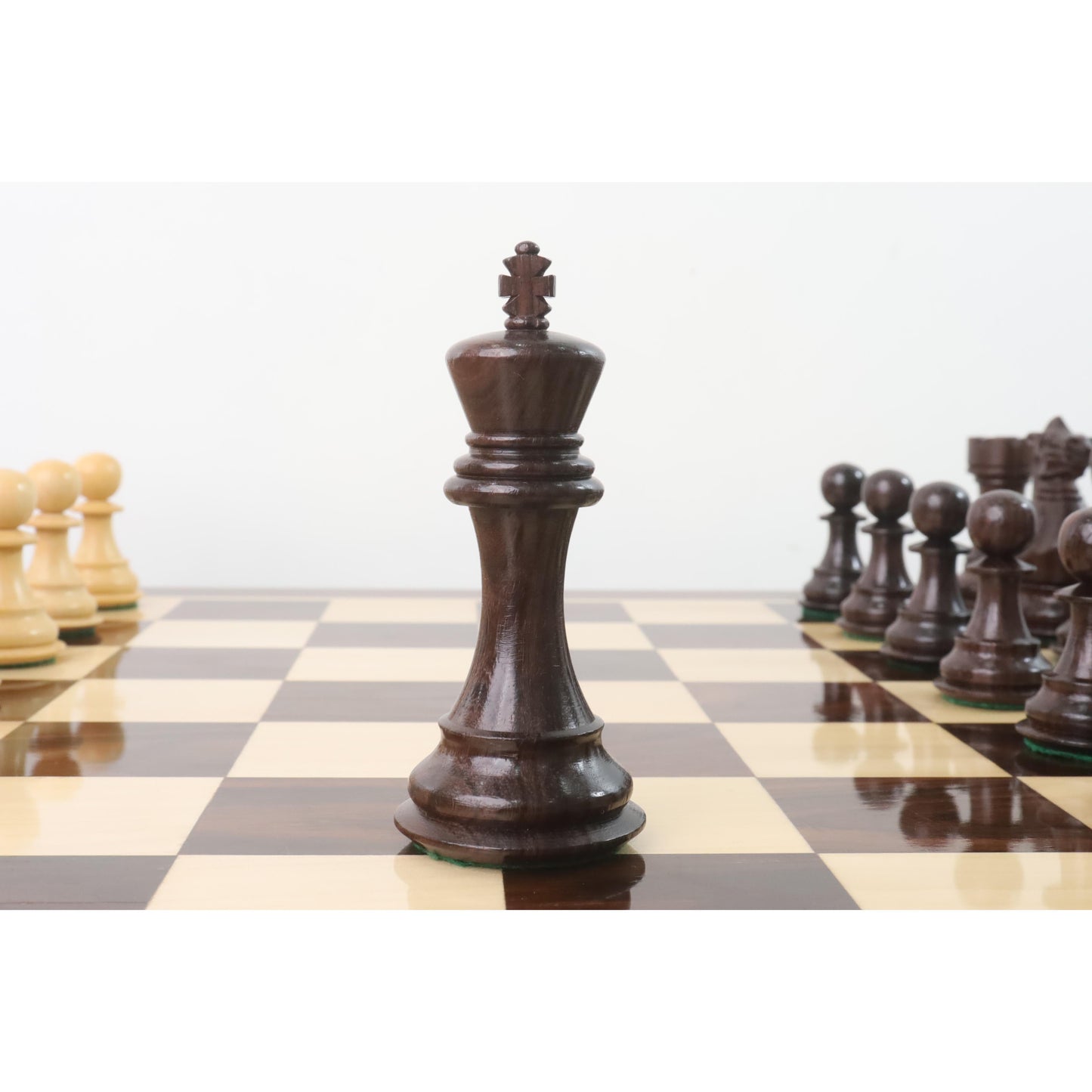 4.1" Pro Staunton Wooden Chess Set- Chess Pieces Only - Weighted Rose wood