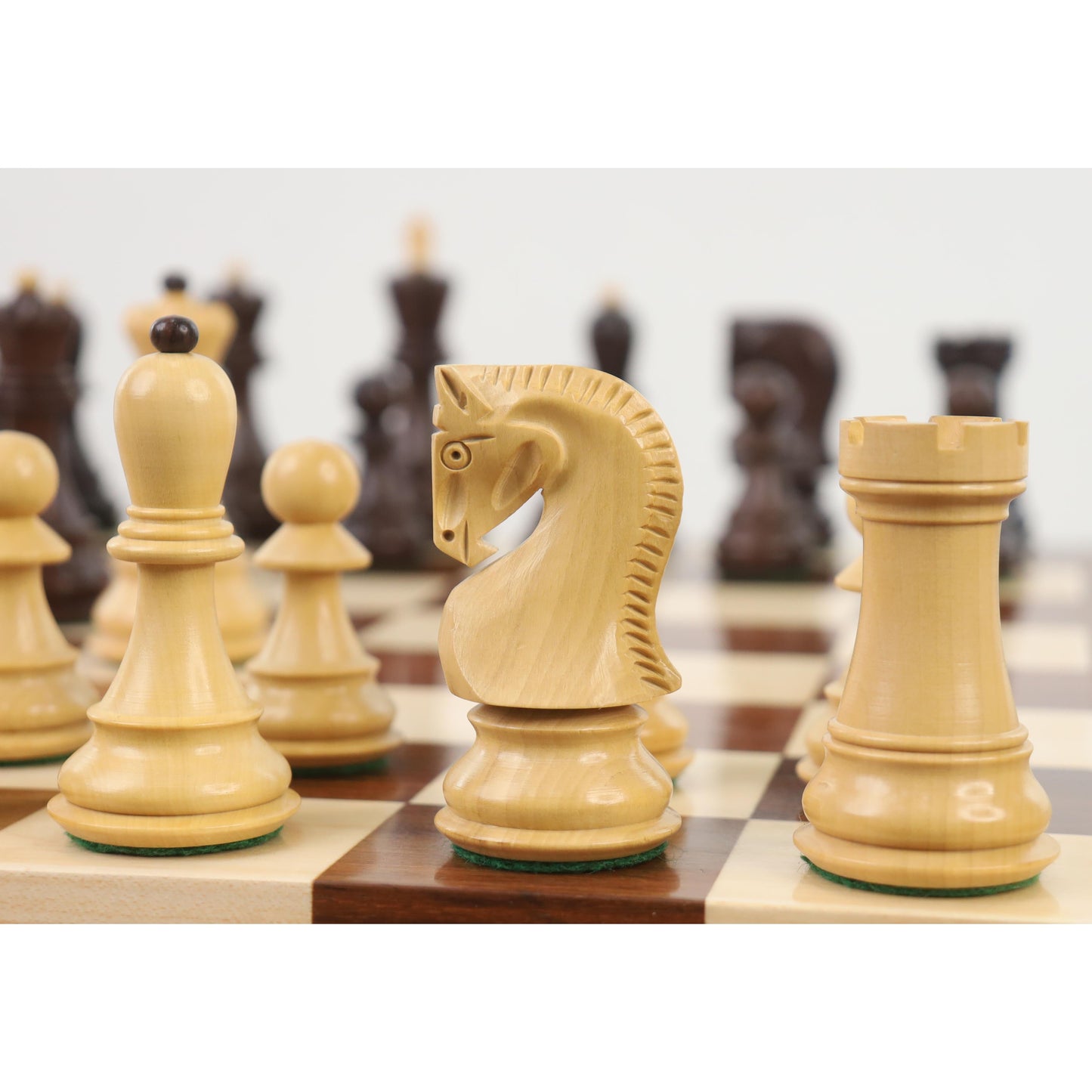 3.9" Russian Zagreb 59' Chess Set- Chess Pieces Only - Double Weighted Rose Wood