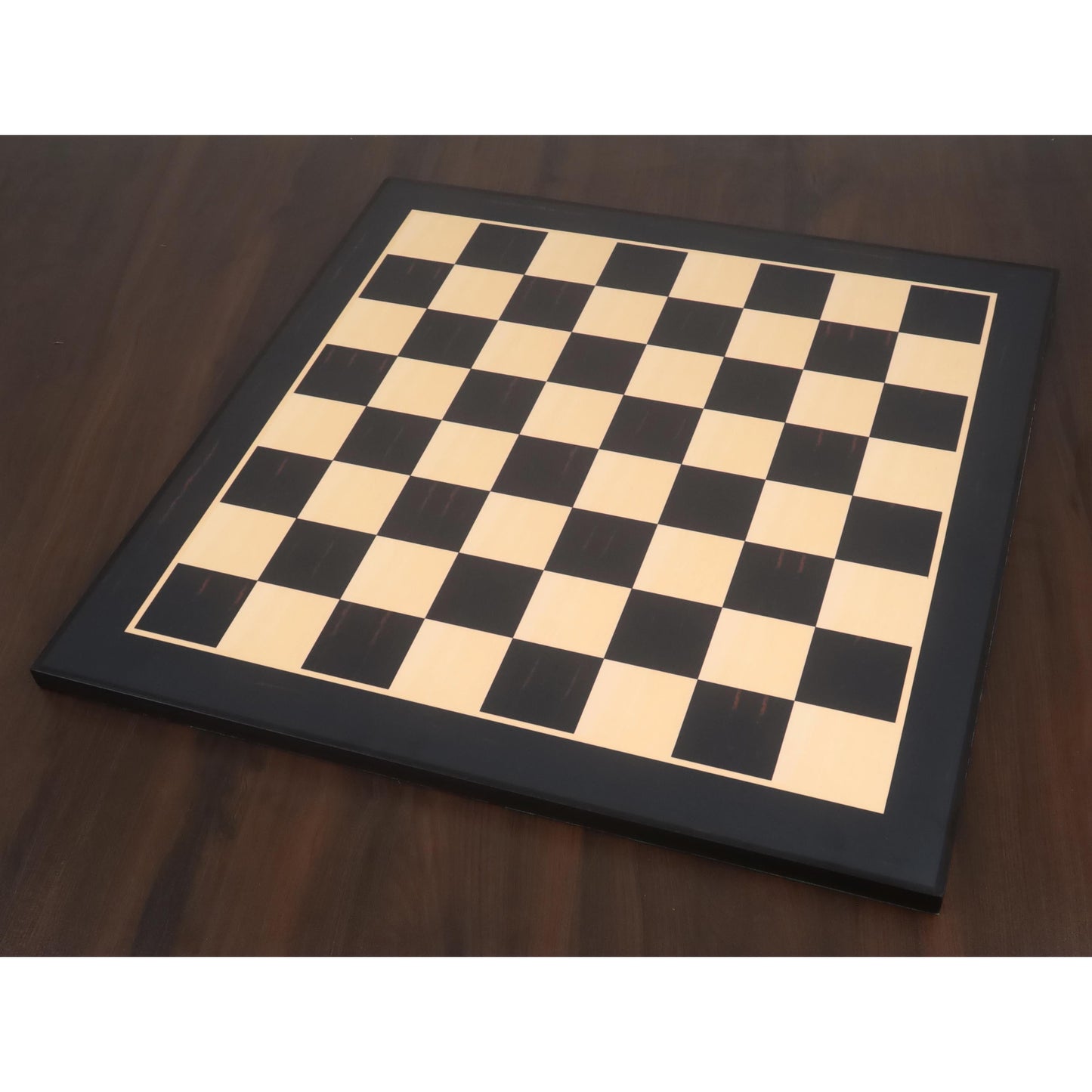 21" Ebony & Maple Wood Printed Chess Board- 55mm square- Matt Finish