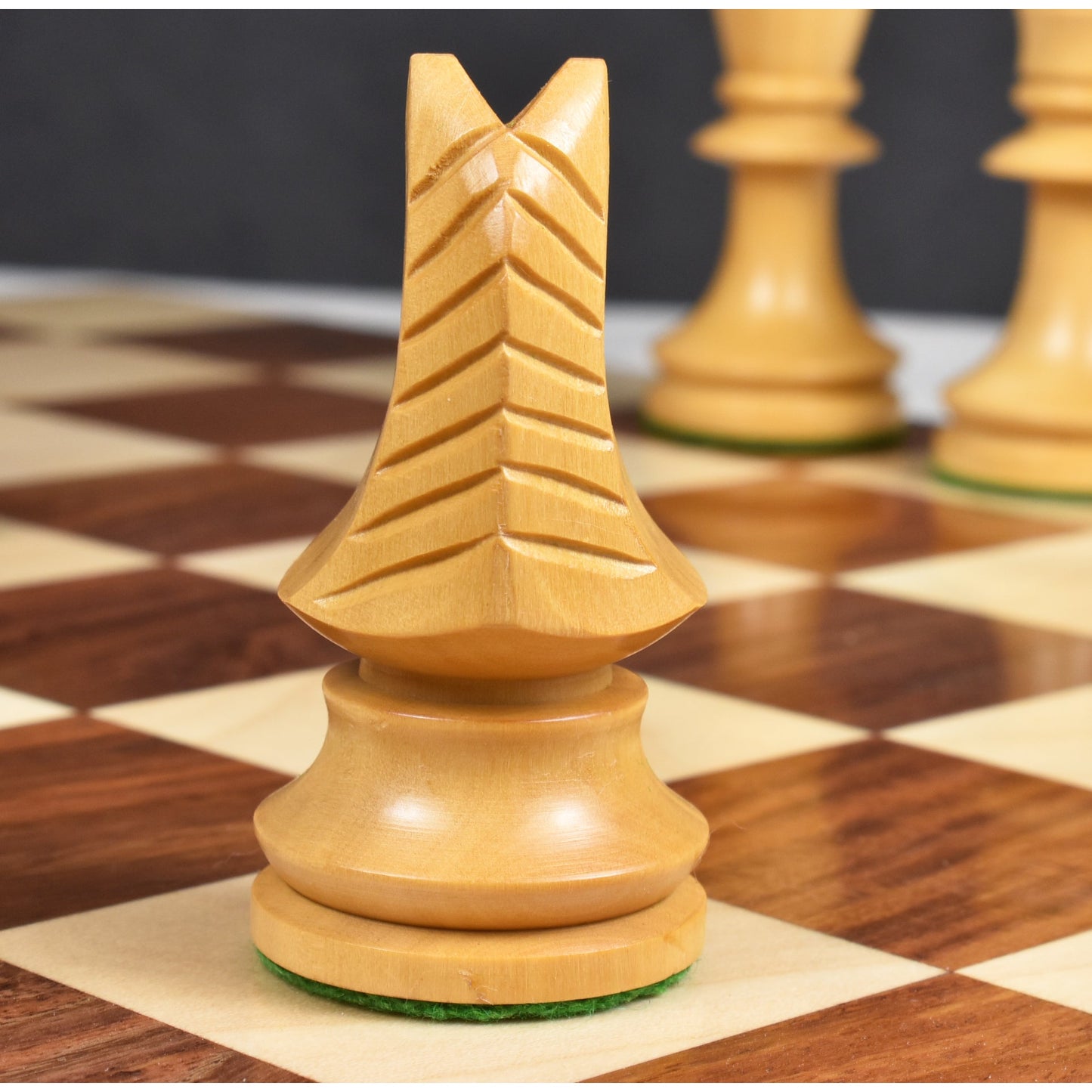 3.8" Romanian Hungarian Chess Set- Chess Pieces Only - Weighted Golden Rosewood