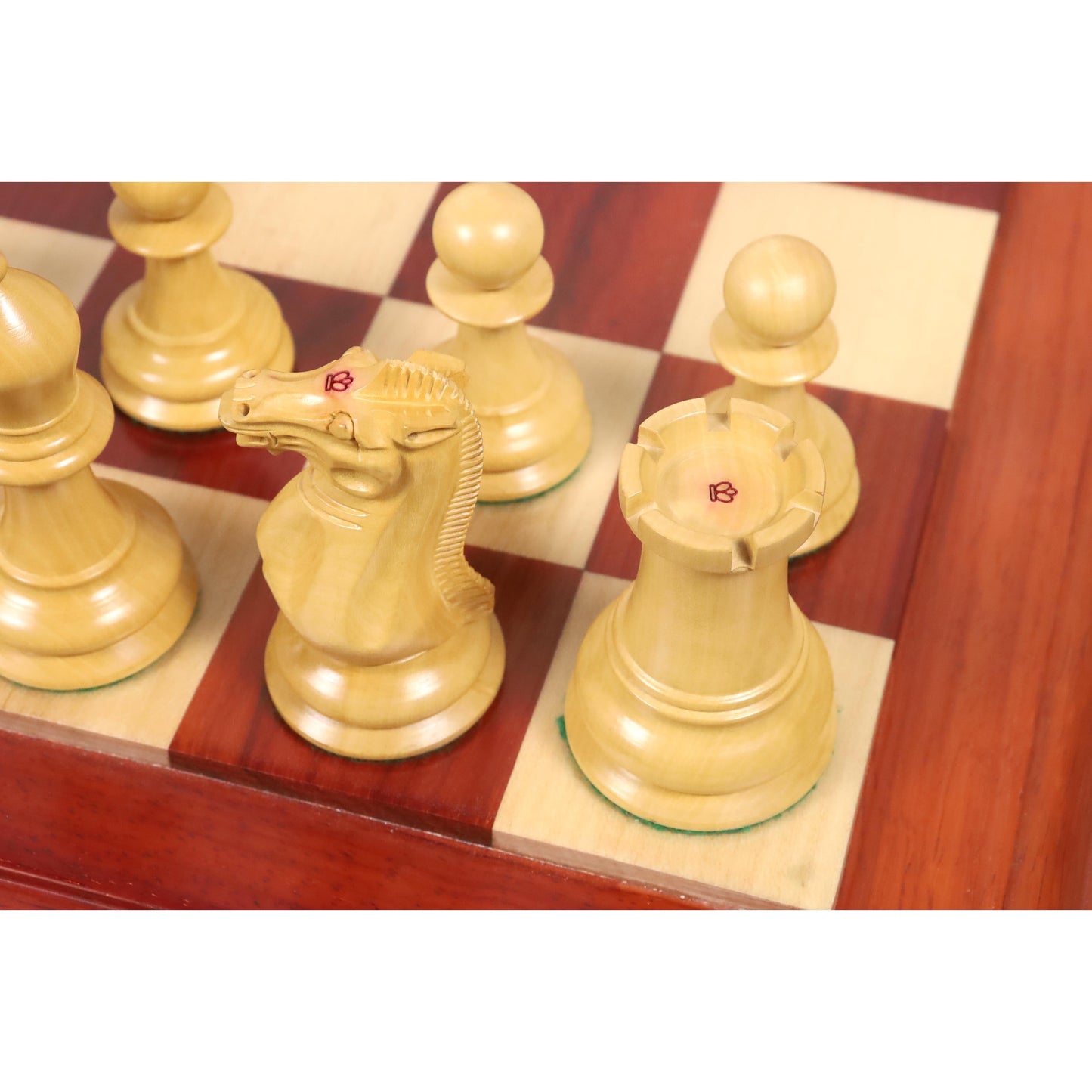 Slightly Imperfect 4.5" Reproduced 1849 Staunton Chess Set- Chess Pieces Only- Bud Rosewood-Triple Weight