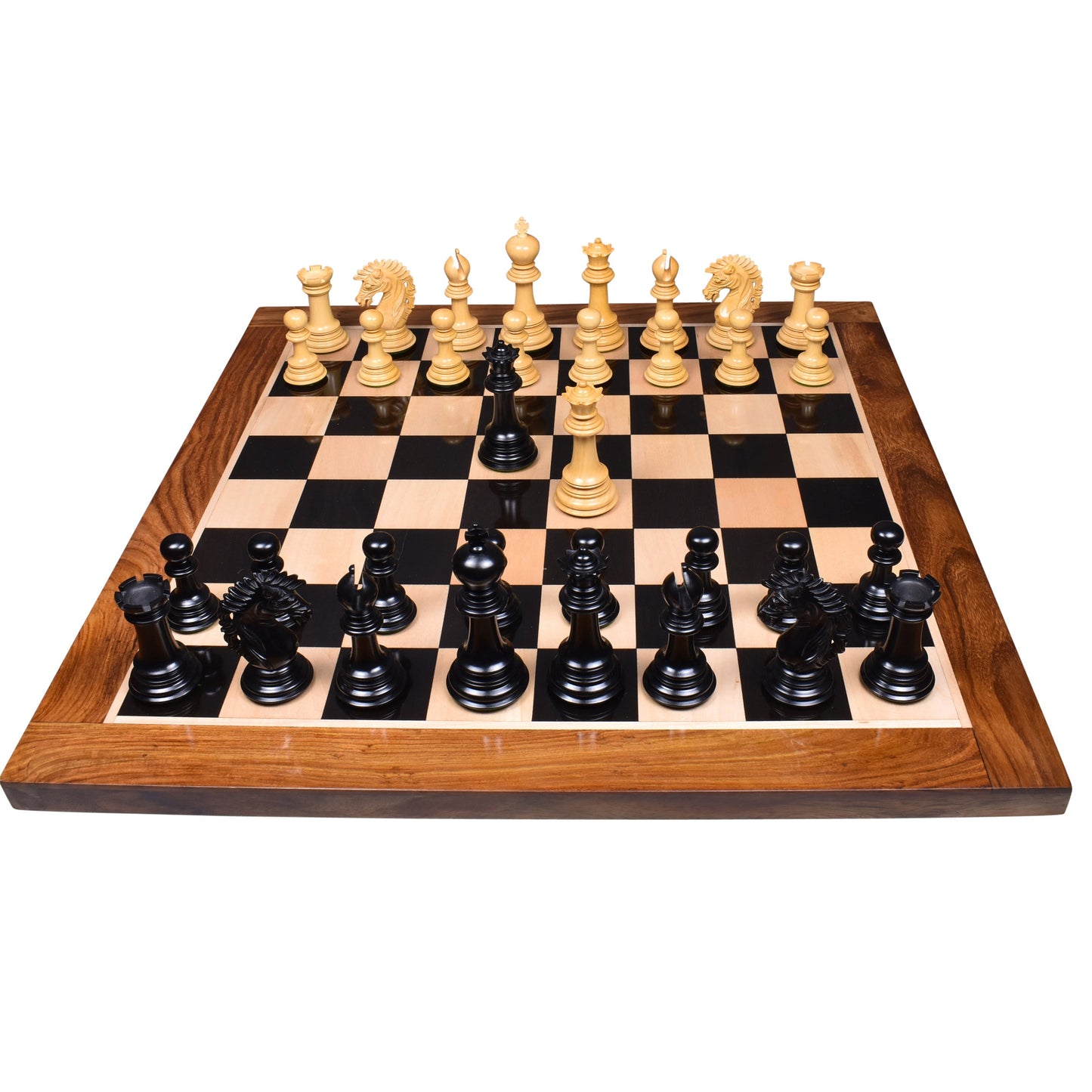 4.6" Mogul Staunton Luxury Chess Set- Chess Pieces Only - Triple Weighted Ebony Wood