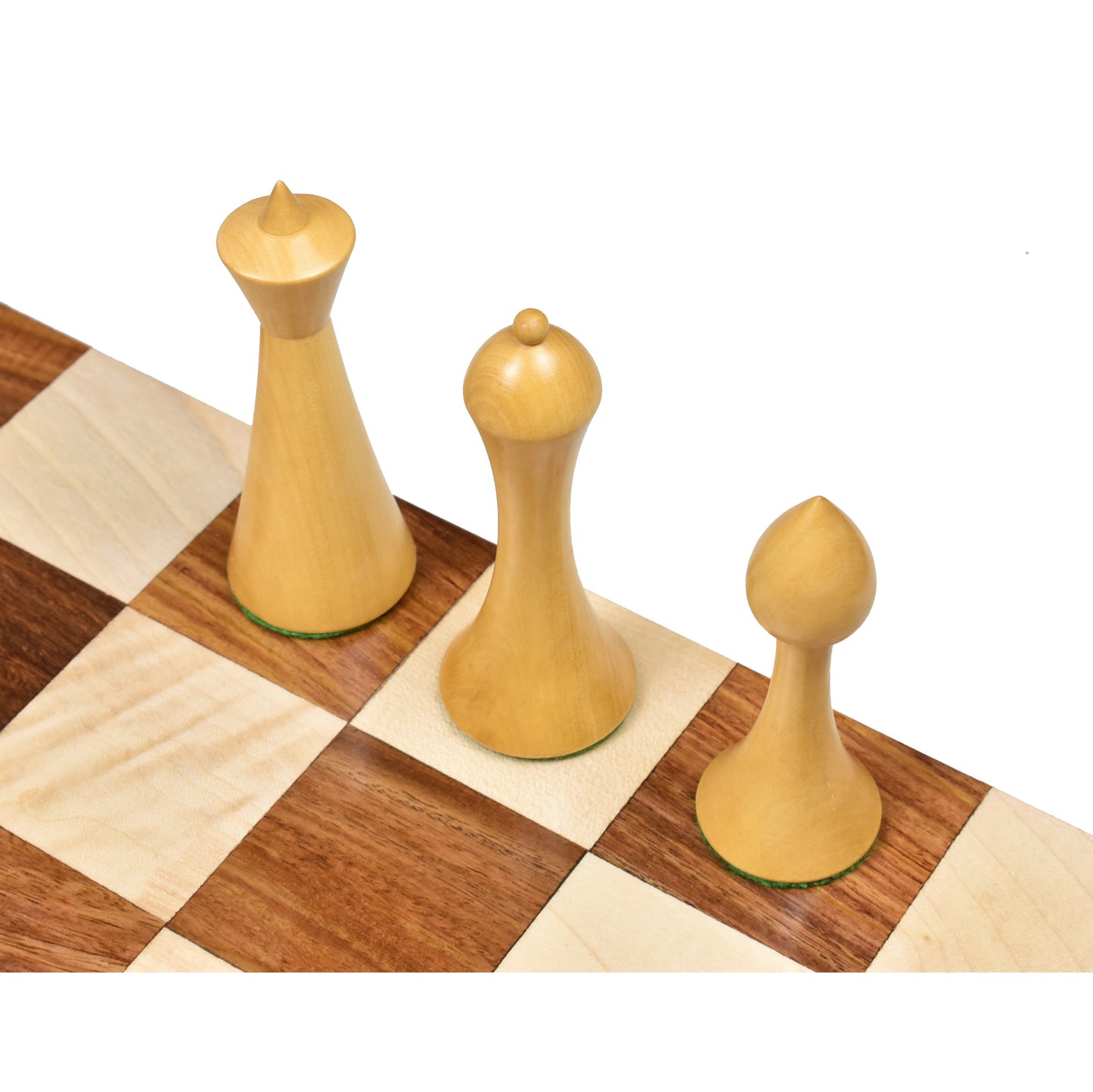 3.6" Herman Ohme Minimalist Chess Set- Chess Pieces Only- Weighted Ebonised Boxwood