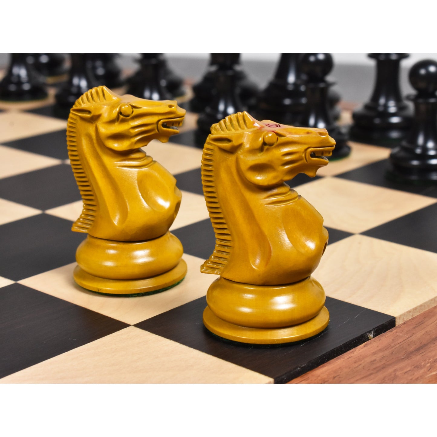 1849 Jacques Cook Staunton Collectors Chess Set- Chess Pieces Only - Ebony Wood - 3.75"