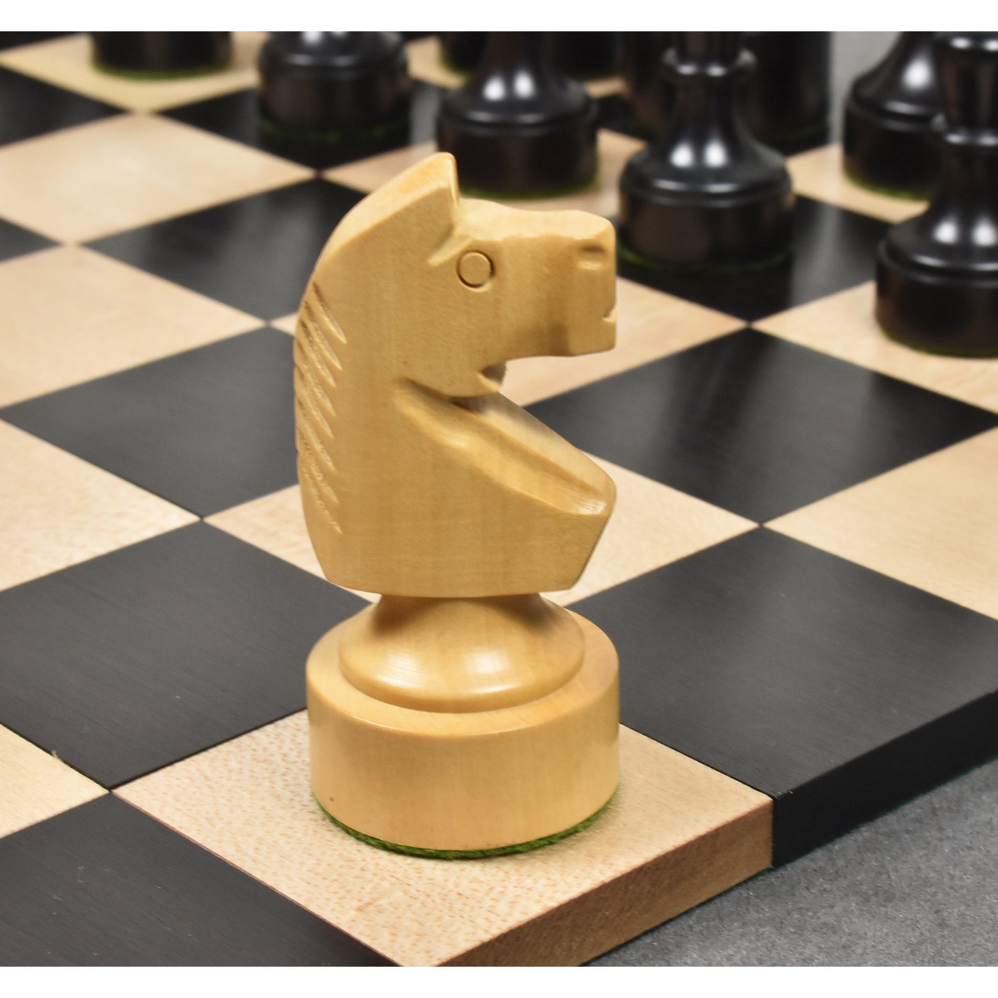 Bundesform German Staunton Alternative Chess Set- Chess Pieces Only- Ebonised Boxwood - 3.8"