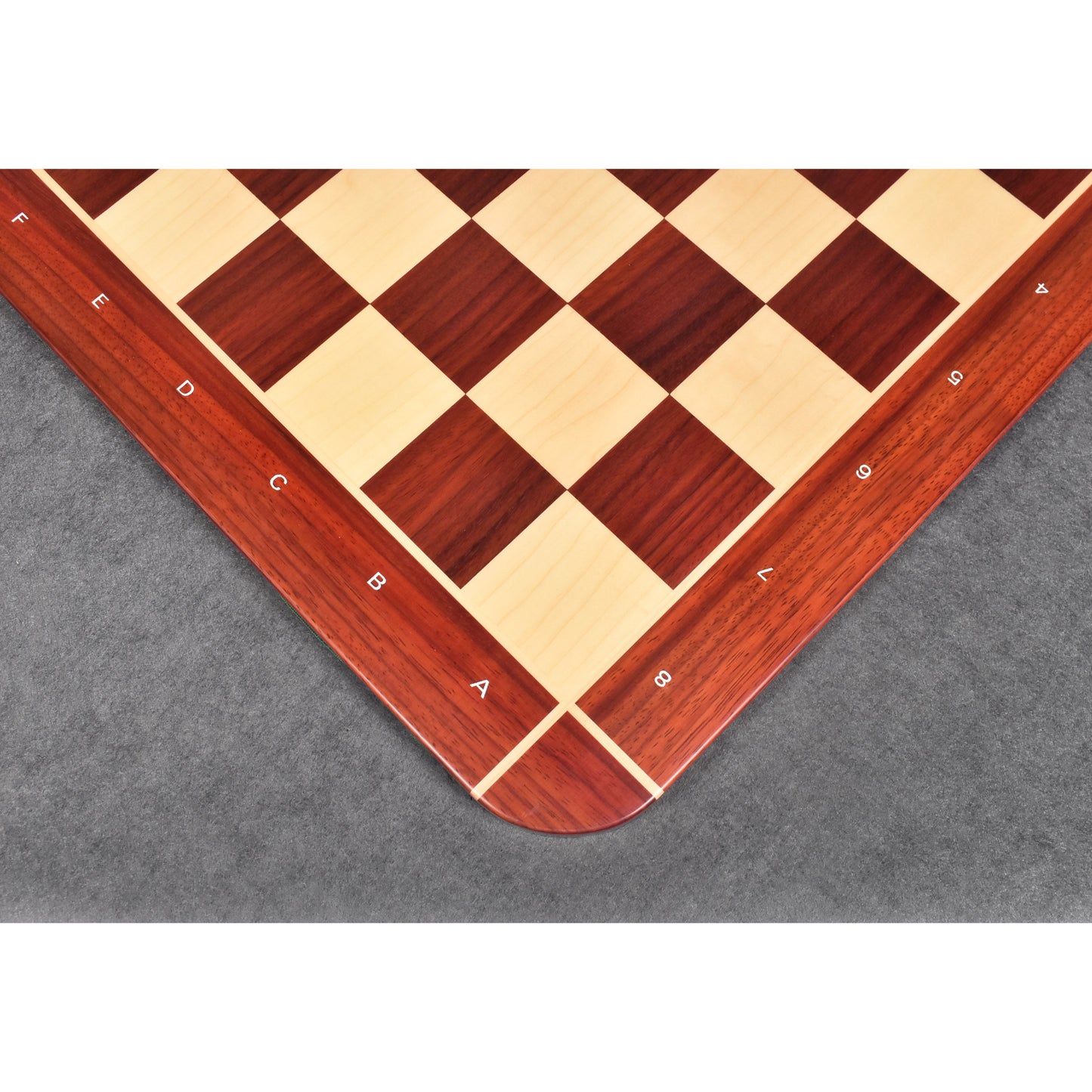 23" Bud Rosewood & Maple Wood Chessboard - 60 mm Square - Algebraic notations