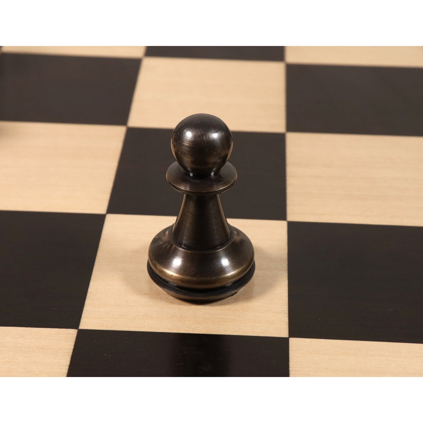 4.3" Staunton Inspired Brass Metal Luxury Chess Set- Chess Pieces Only Set-Silver & Antique