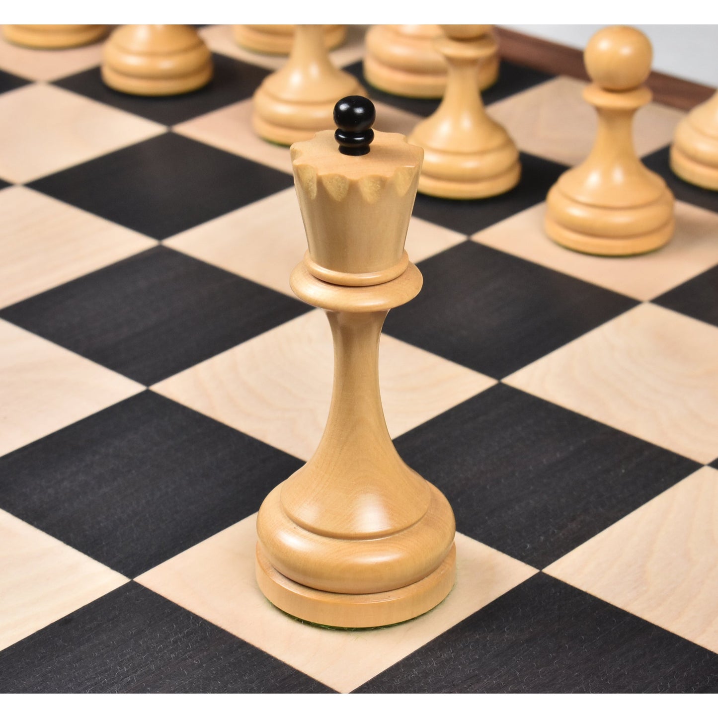 4.5" Circa 1960's Soviet Russian Chess Set- Chess Pieces Only-Double Weighted Boxwood