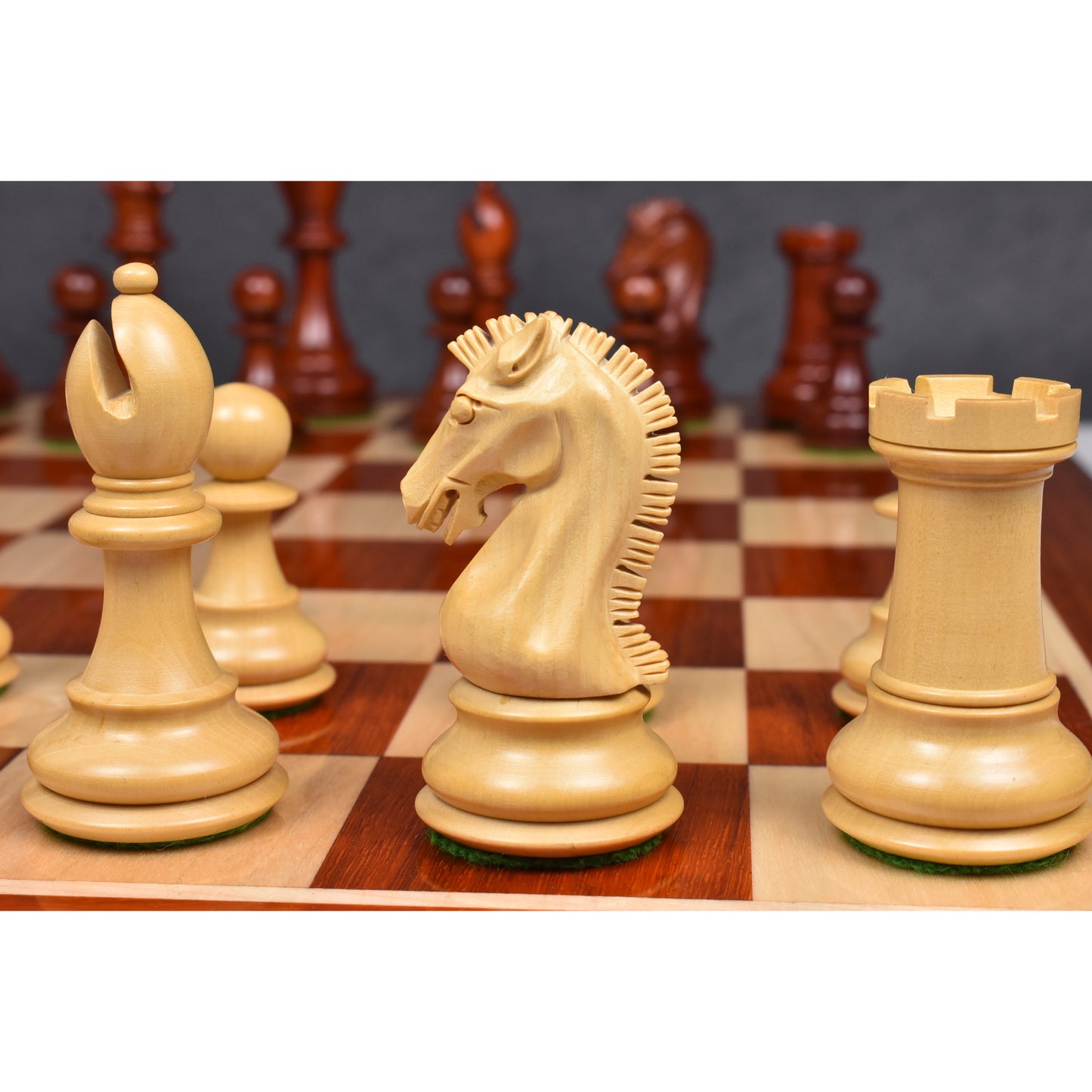 3.9" Craftsman Staunton Chess Set- Chess Pieces Only-Triple weighted Bud rose Wood