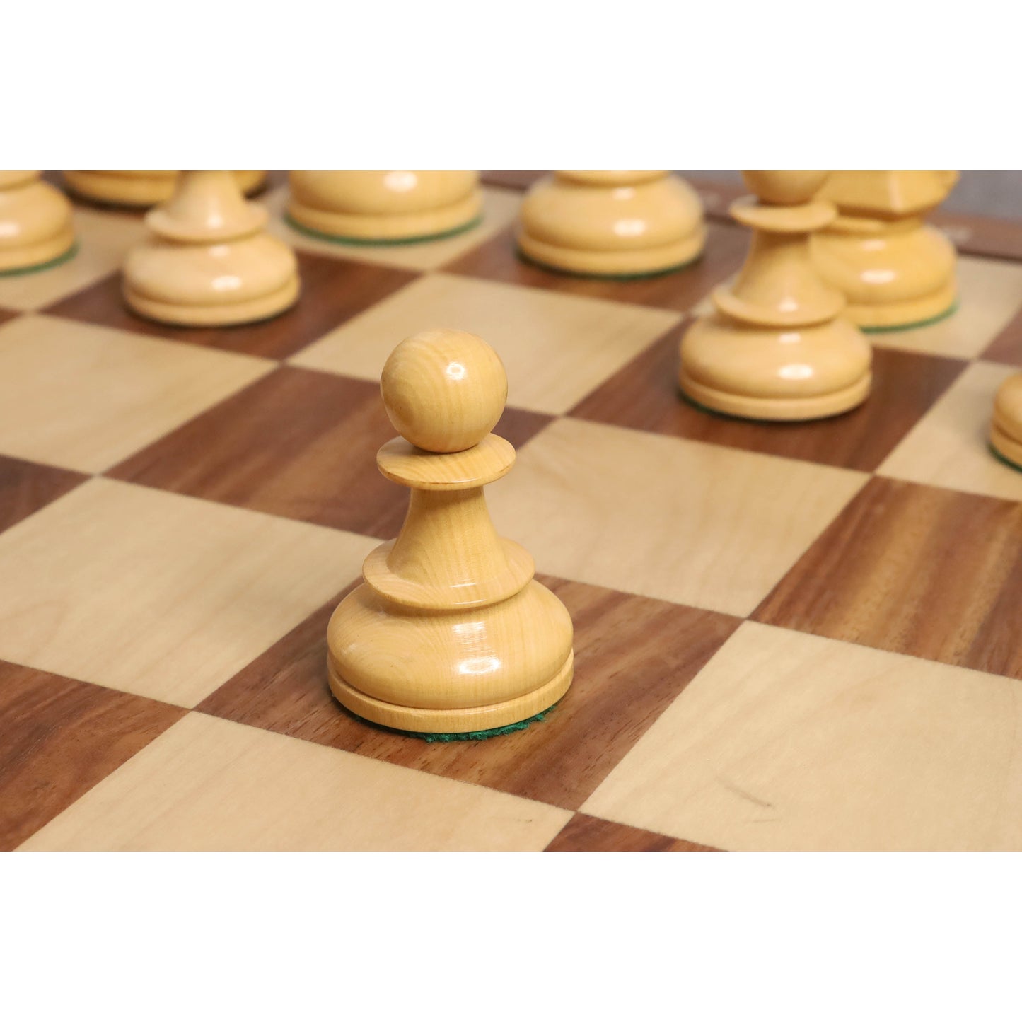 1950s' Fischer Dubrovnik Chess Set- Chess Pieces Only - Unweighted Base - Mahogany Stained Boxwood