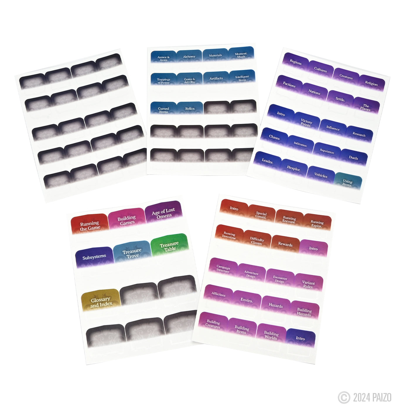 Pathfinder RPG (Second Edition) Book Tabs: GM Core