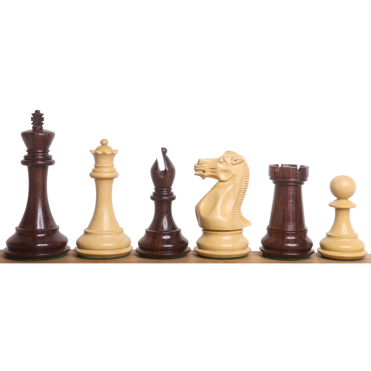 4" Sleek Staunton Luxury Chess Set- Chess Pieces Only - Triple Weighted Rose Wood