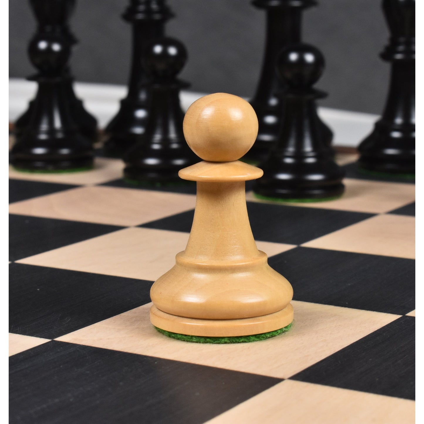 3.9" Lessing Staunton Chess Set- Chess Pieces Only - Natural Ebony Wood - Triple Weighted