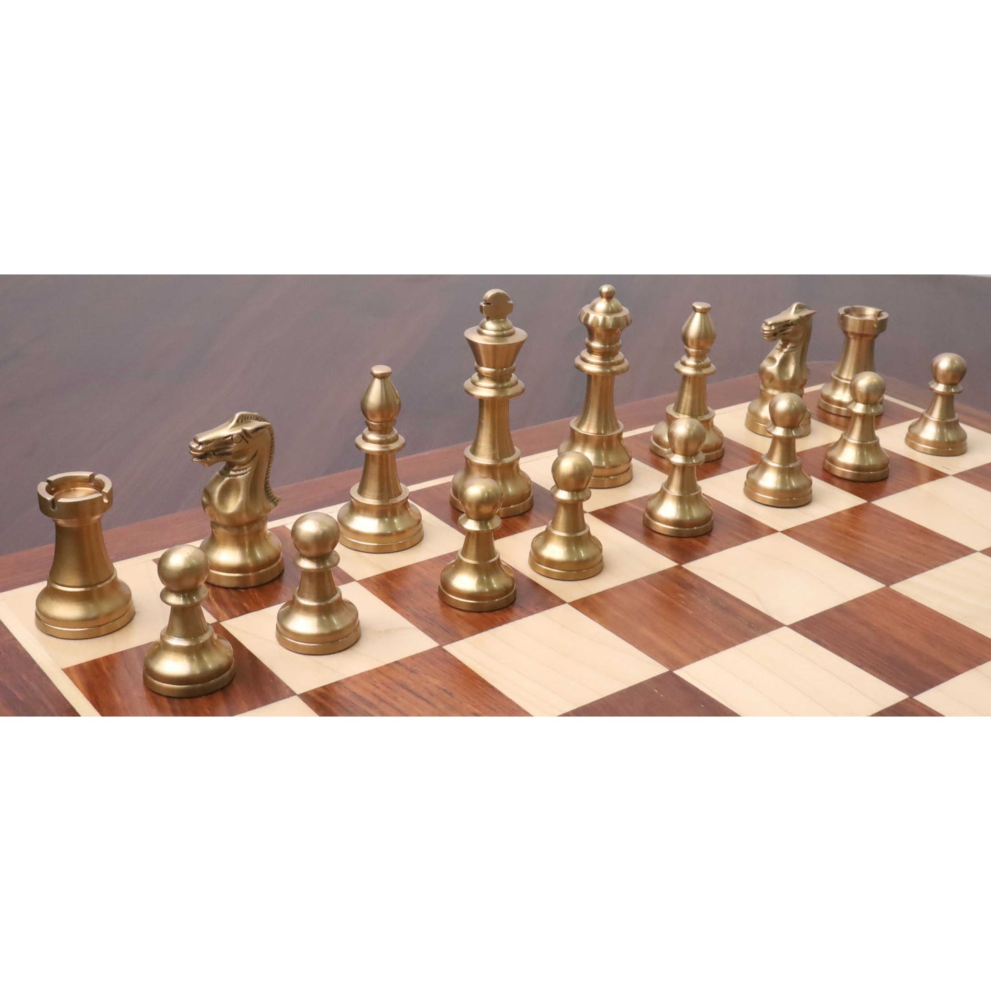 3.2" Pro Staunton Brass Metal Luxury Chess Set - Pieces Only- Antiqued Copper