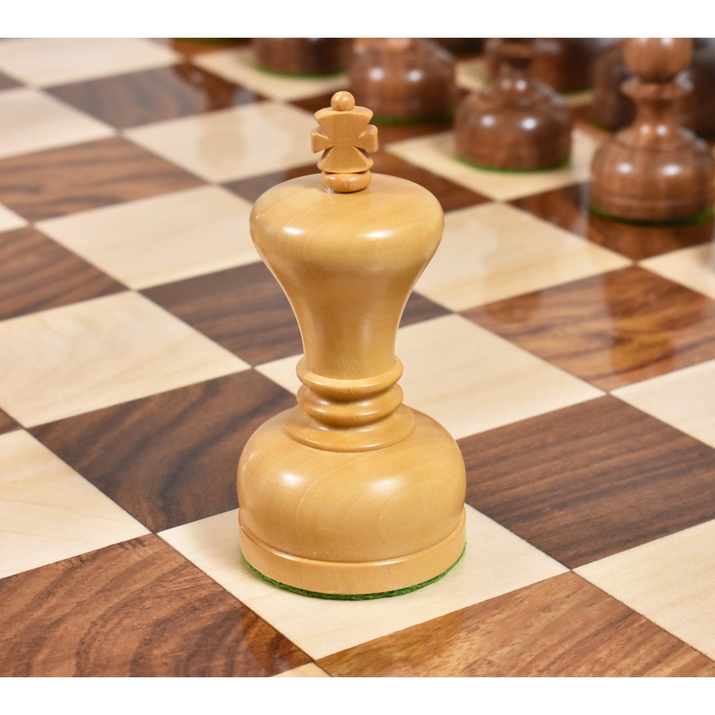 Slightly Imperfect 3.1" Library Series Staunton Chess Set - Chess Pieces Only - Weighted Boxwood & Acacia