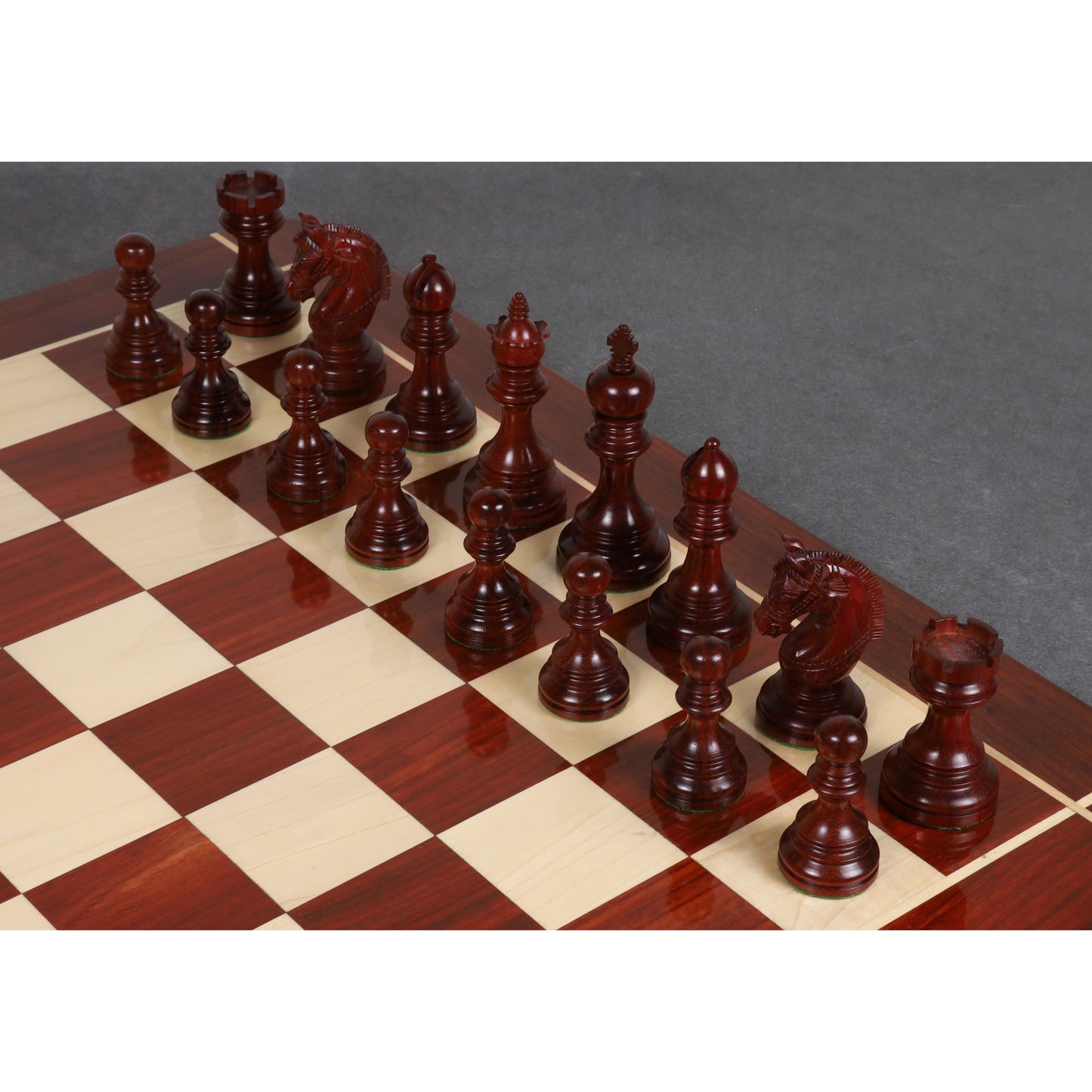 4.1″ Stallion Staunton Luxury Chess Set- Chess Pieces Only Triple Weighted Bud Rose Wood