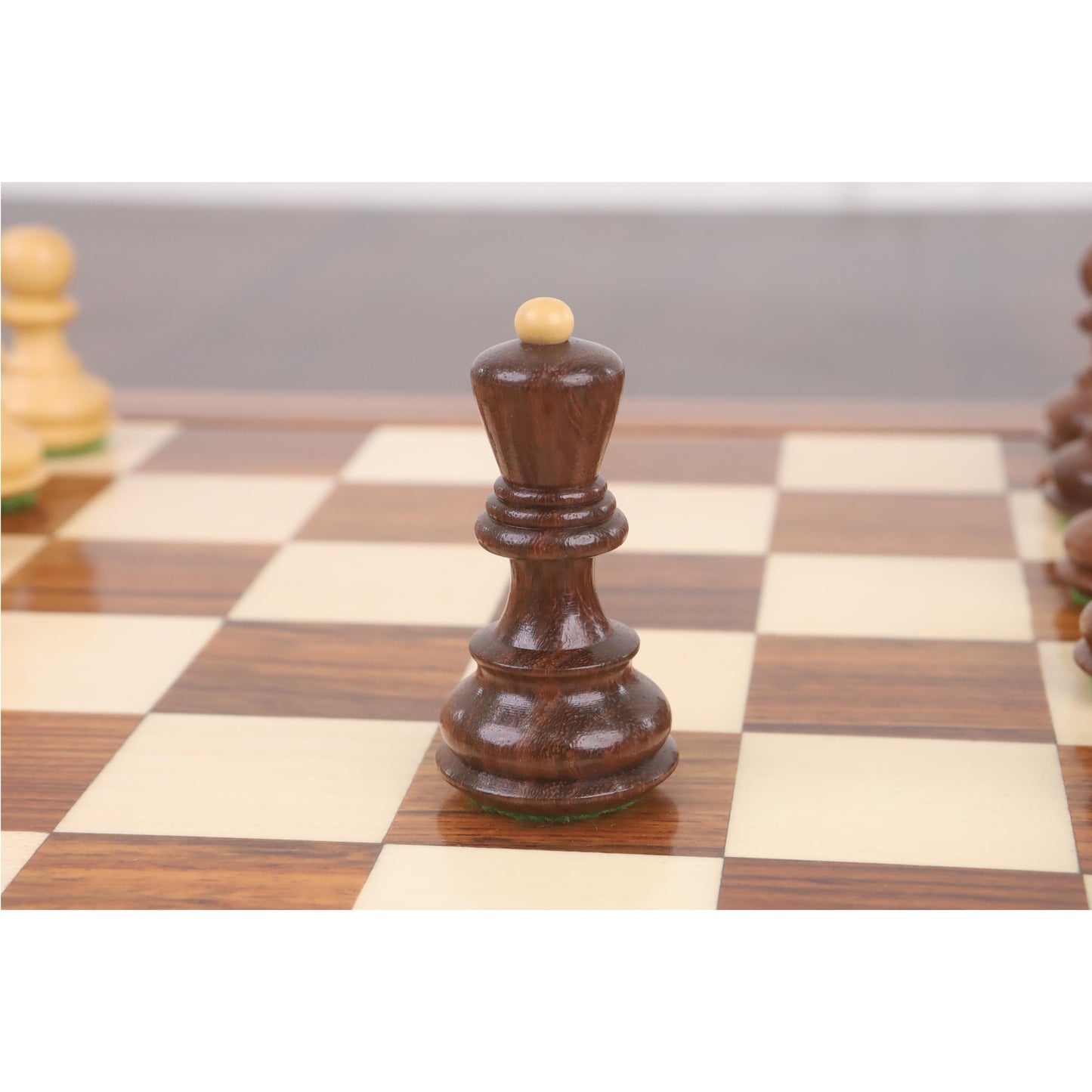 Combo of 3.1" Russian Zagreb Chess Set - Pieces in Golden Rosewood with Board and Box