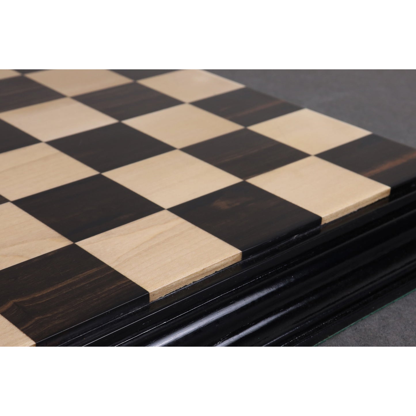 21" Ebony & Maple Wood Luxury Chess board with Carved Border- 57 mm Square