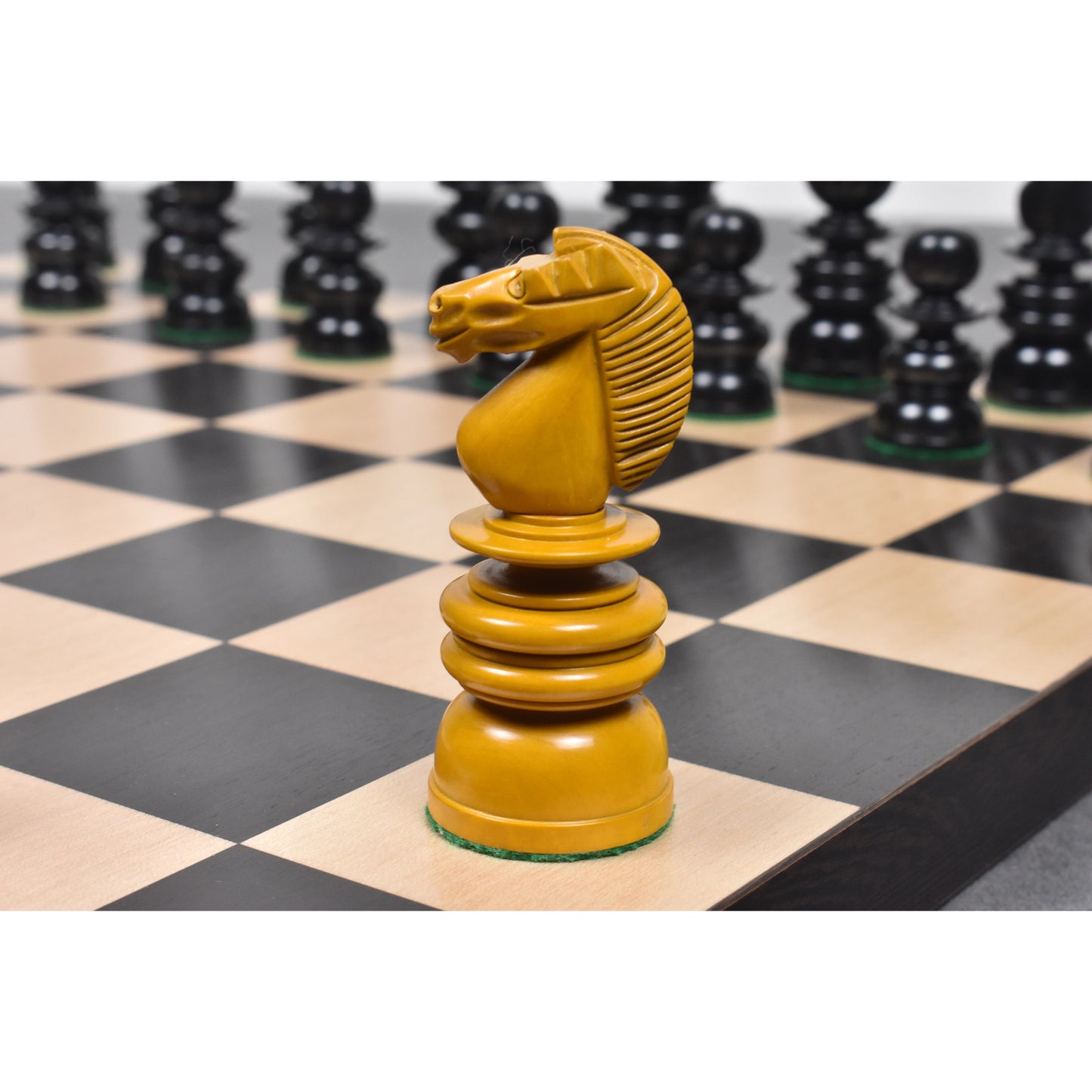 4.3" St. George Pre-Staunton Calvert Chess Set- Chess Pieces Only-Antiqued Boxwood And Ebony