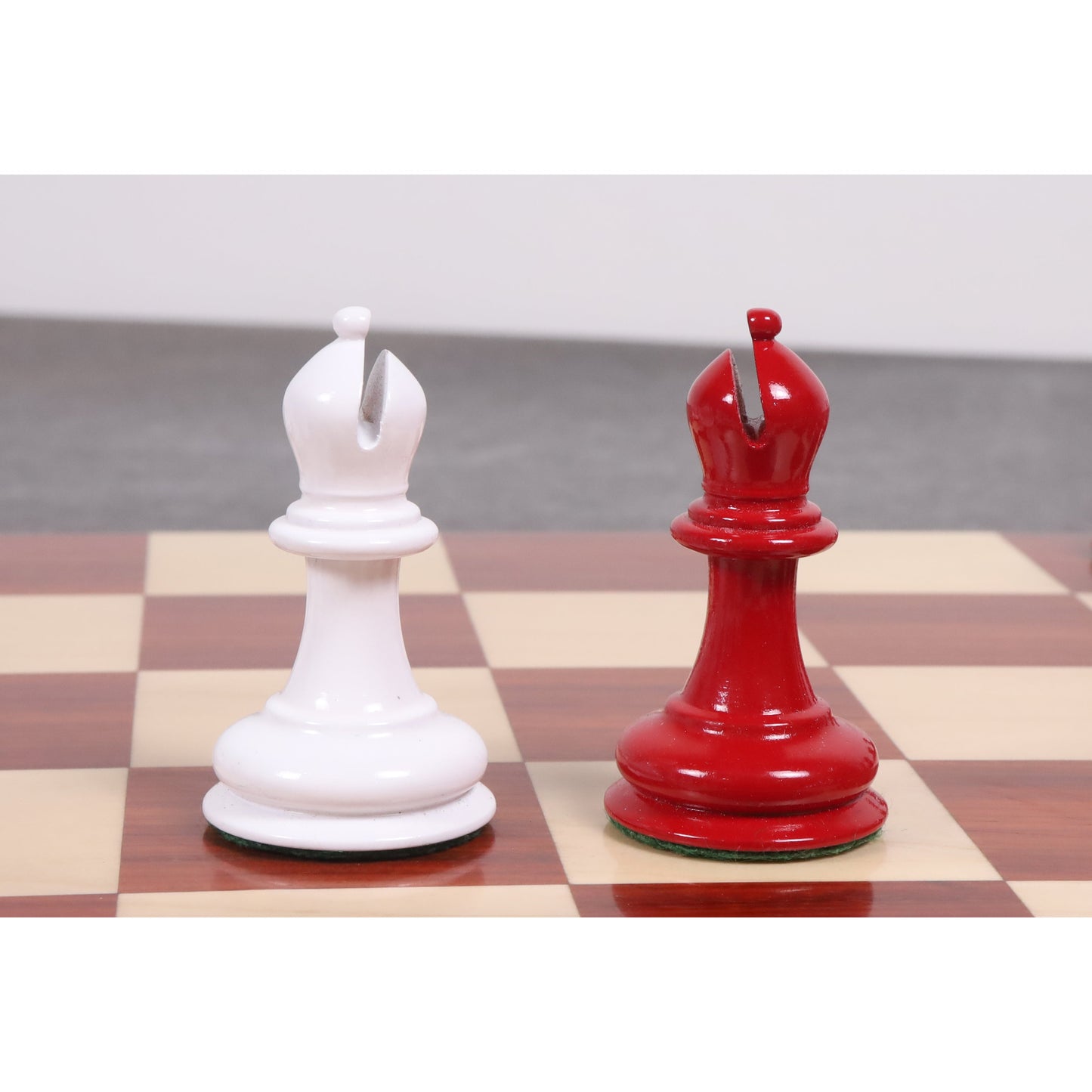 1849 Jacques Cook Staunton Collectors Chess Set- Chess Pieces Only - Red & White - 3.75"