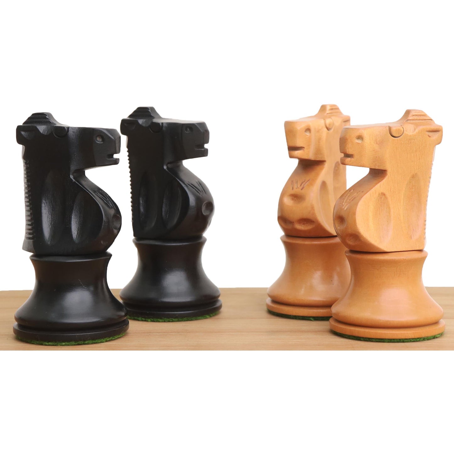 Improved French Lardy Chess Set- Chess Pieces Only - Antiqued boxwood - 3.9" King