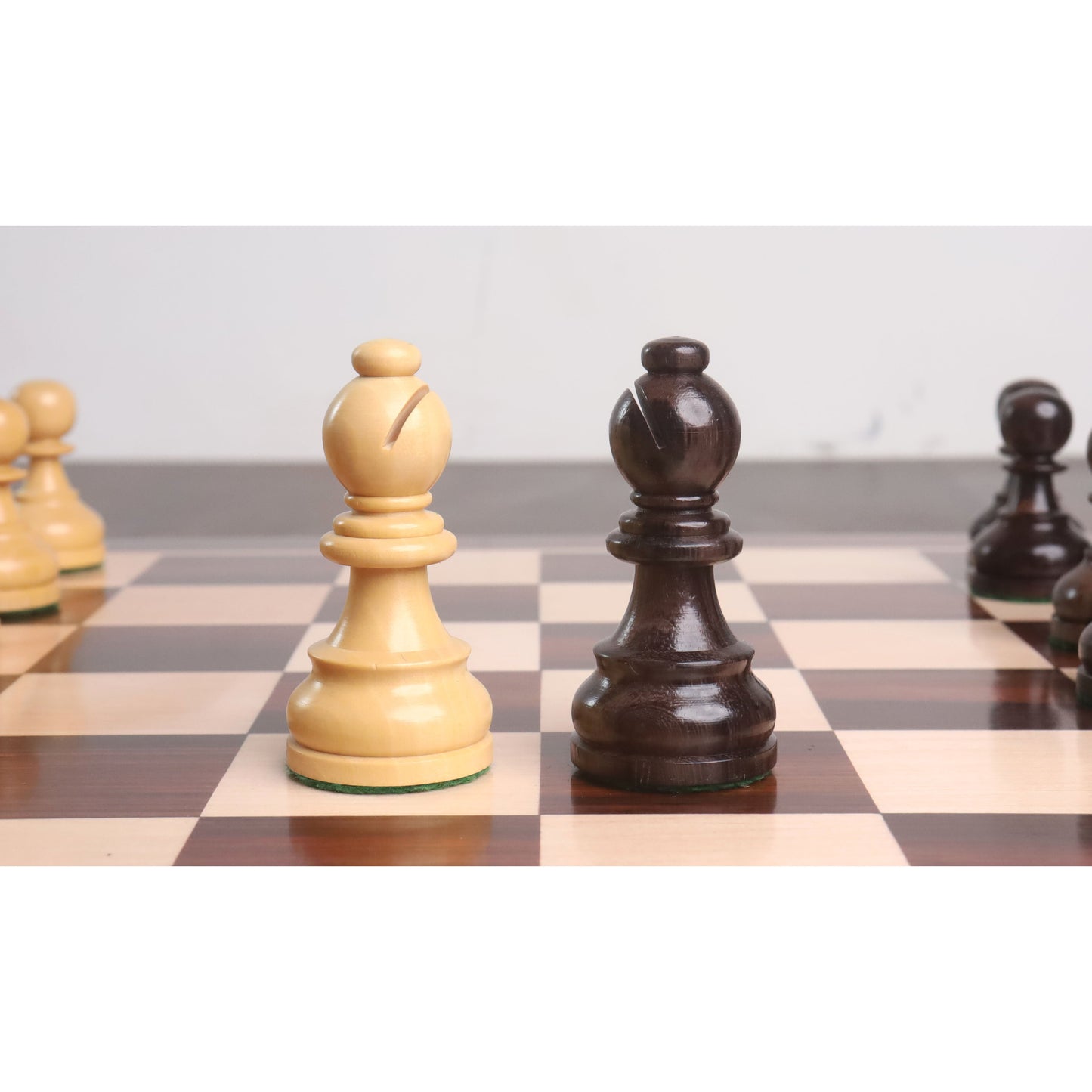 3.9" Tournament Chess Set Combo - Pieces in Rosewood with Board and Box