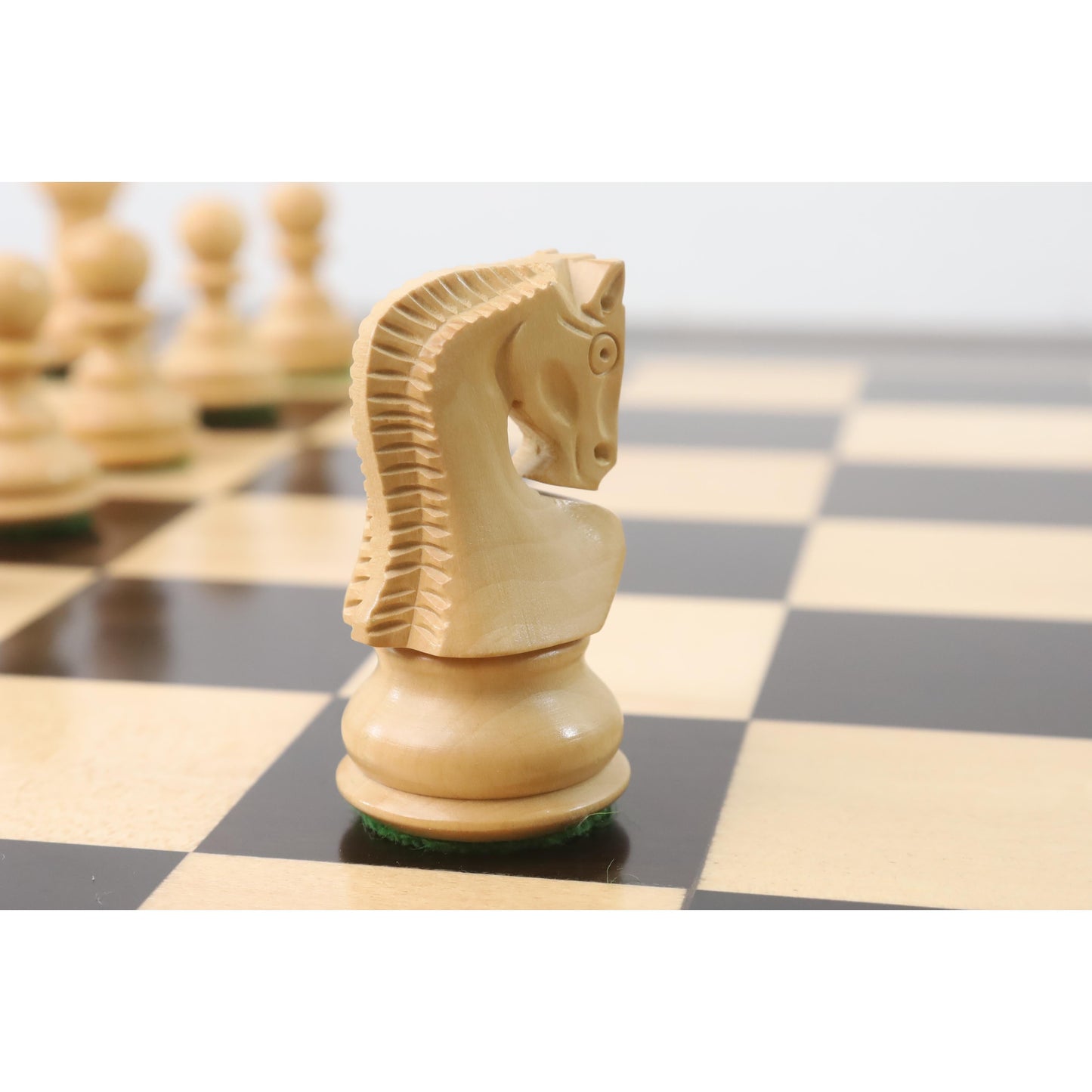 3.1" Russian Zagreb Chess Set- Chess Pieces Only - Weighted Ebonised Boxwood