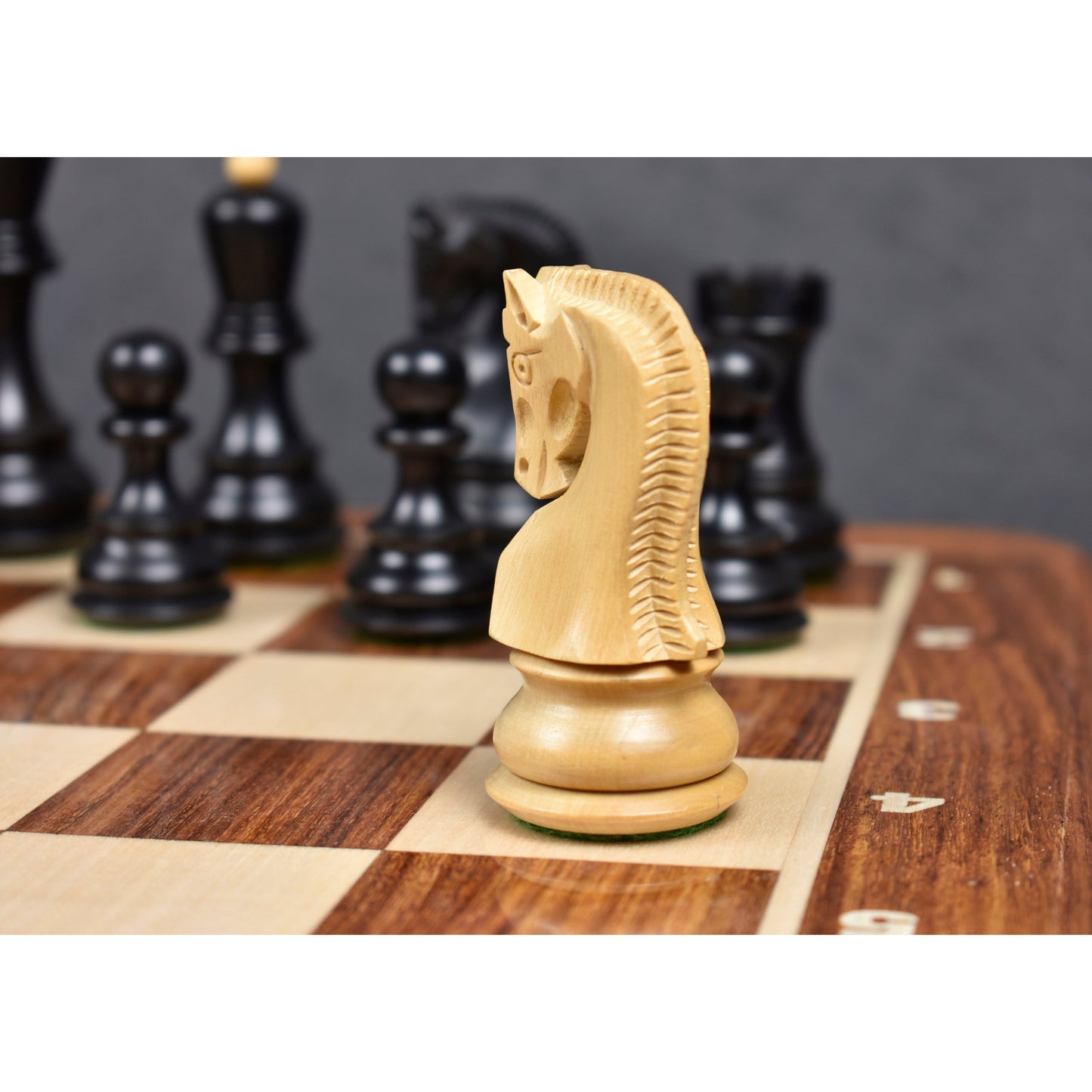 3.9" Russian Zagreb 59' Series Chess Set- Chess Pieces Only - Weighted Ebonised wood