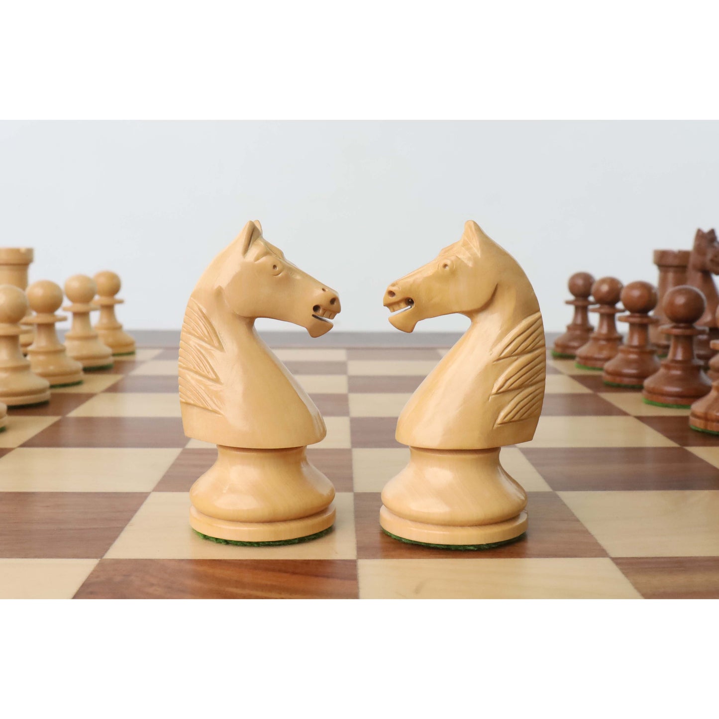 French Grandmaster's Staunton Chess Set- Chess Pieces Only- Golden Rosewood - 4.1" King