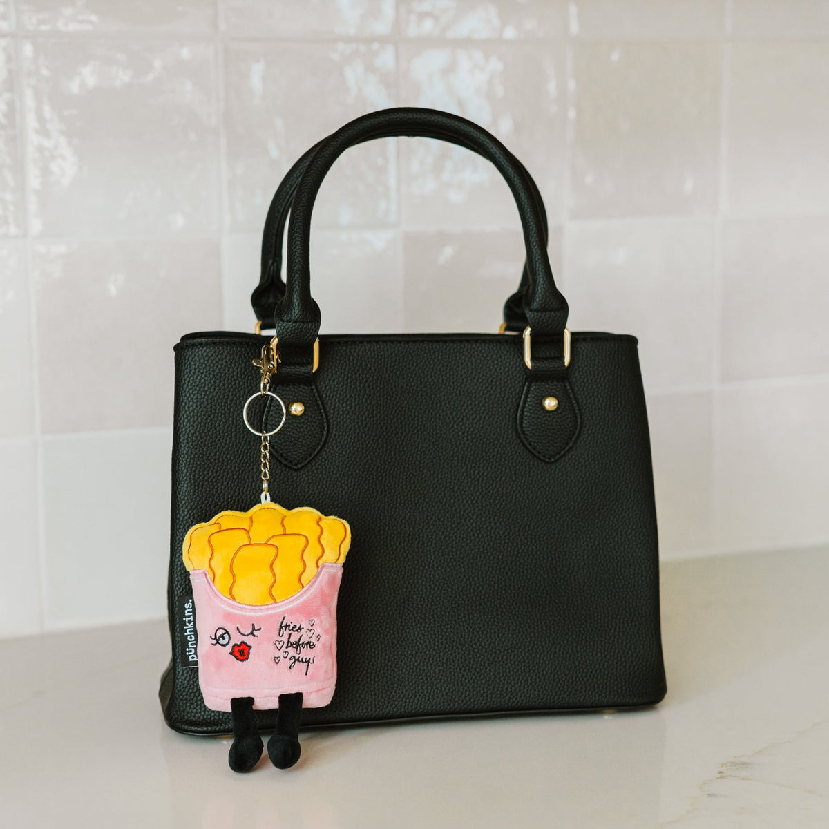 "Fries Before Guys" French Fries Plush Bag Charm